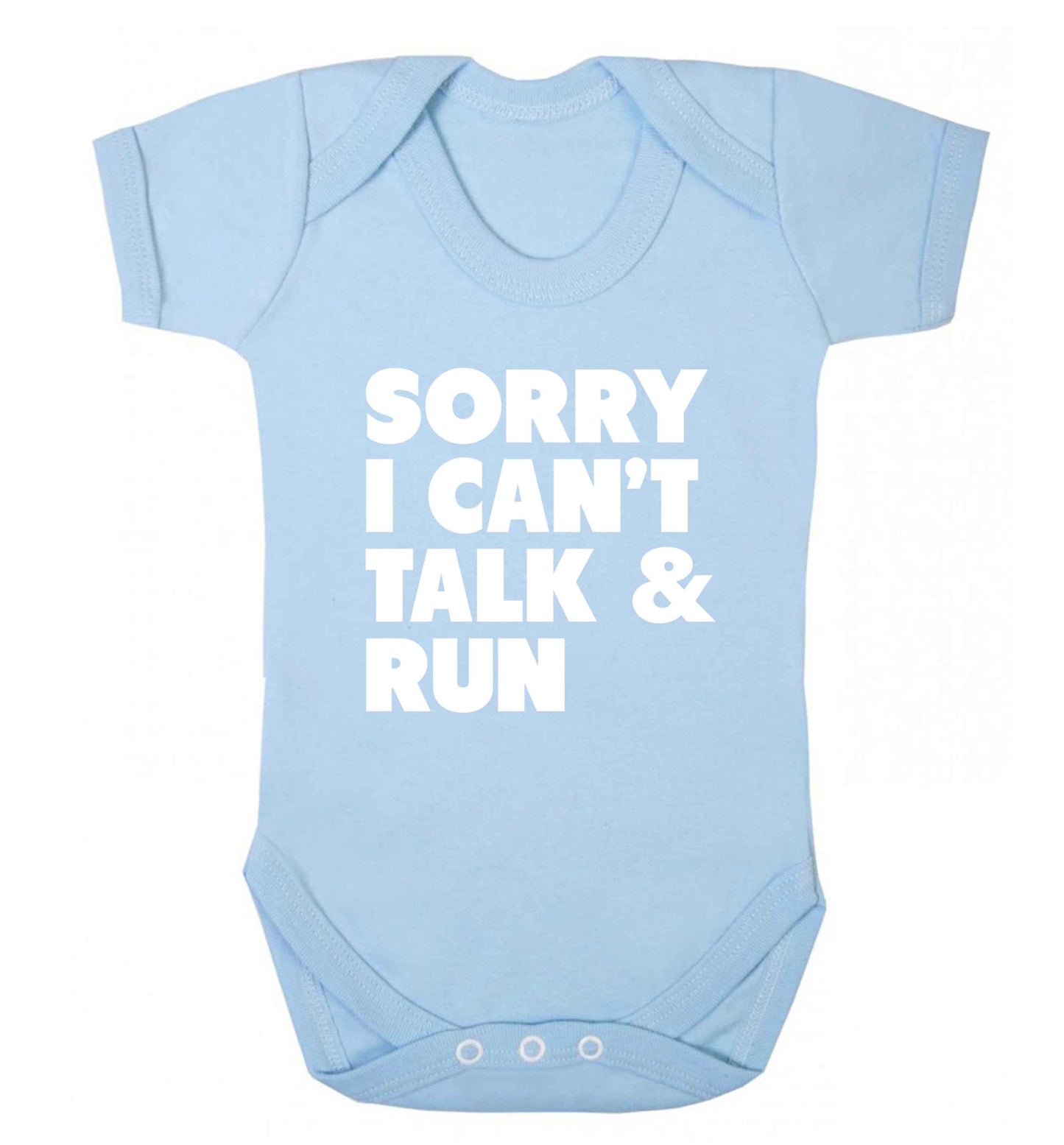 Sorry I can't talk and run baby vest pale blue 18-24 months