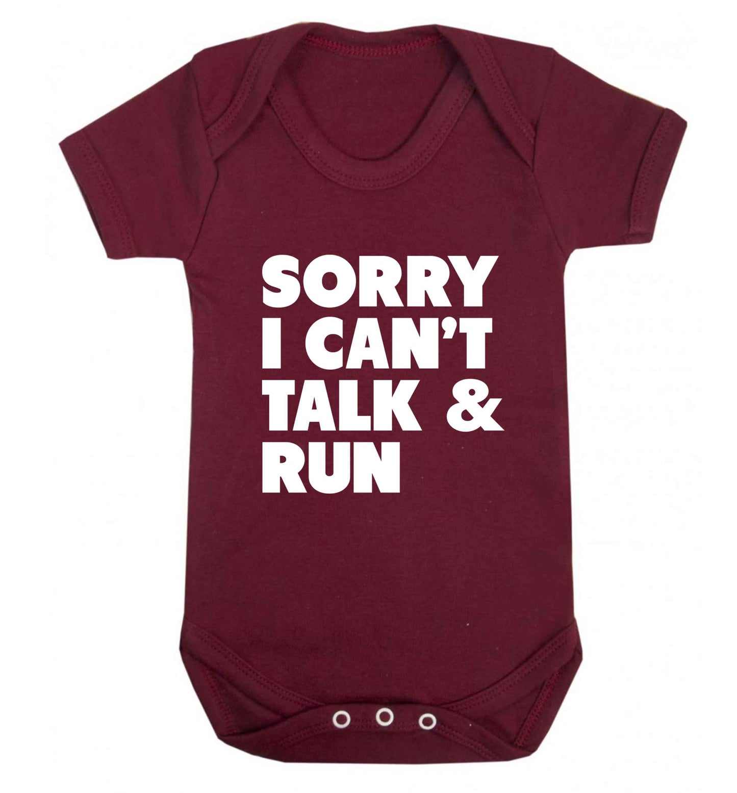 Sorry I can't talk and run baby vest maroon 18-24 months