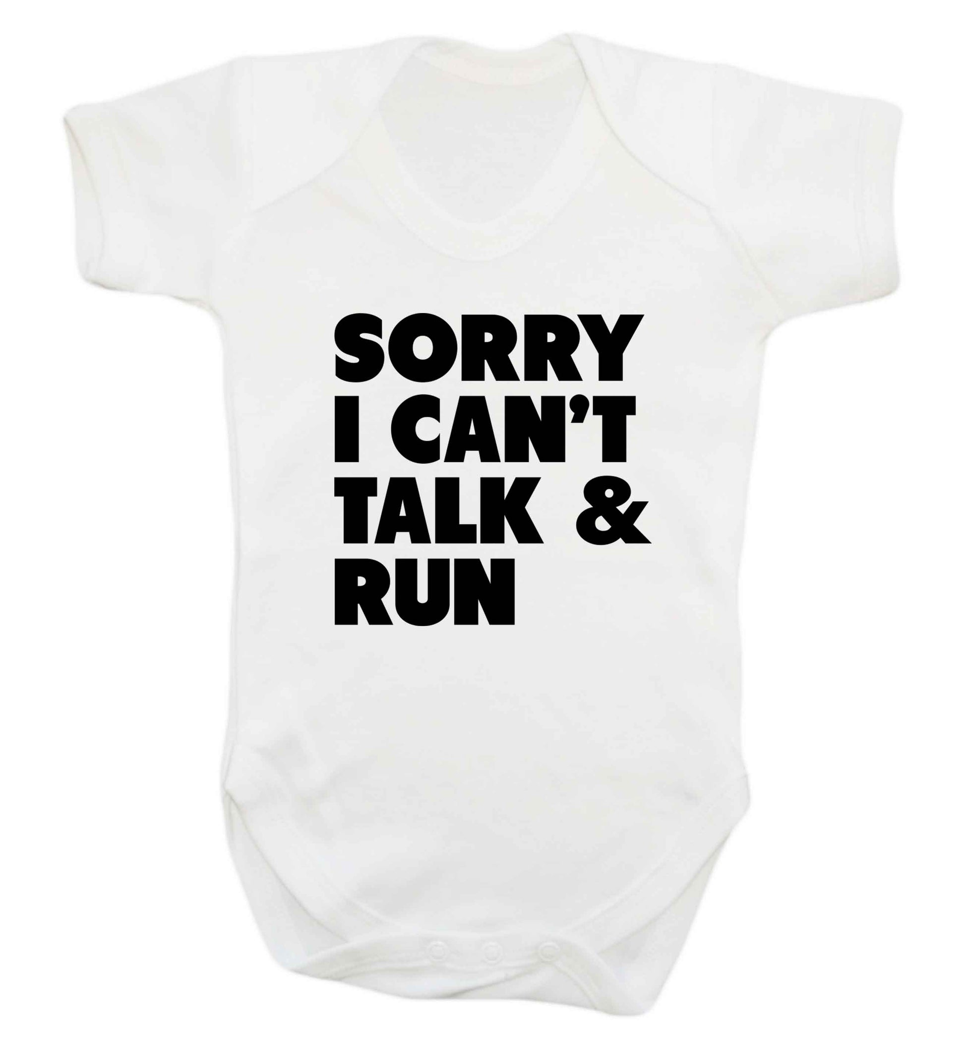 Sorry I can't talk and run baby vest white 18-24 months