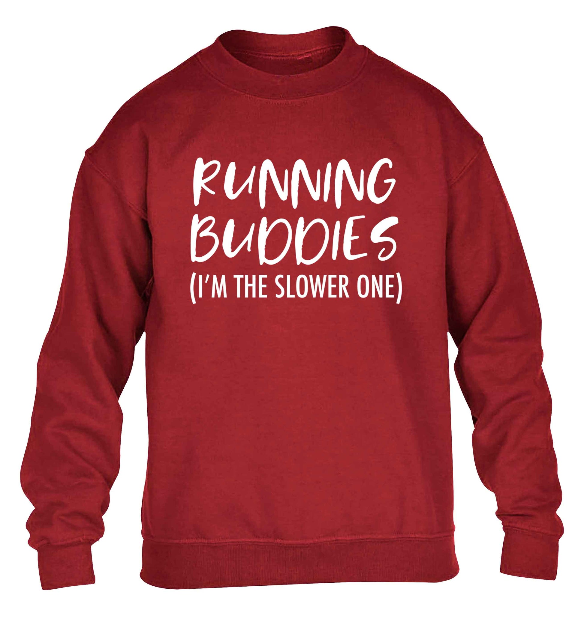 Running buddies (I'm the slower one) children's grey sweater 12-13 Years