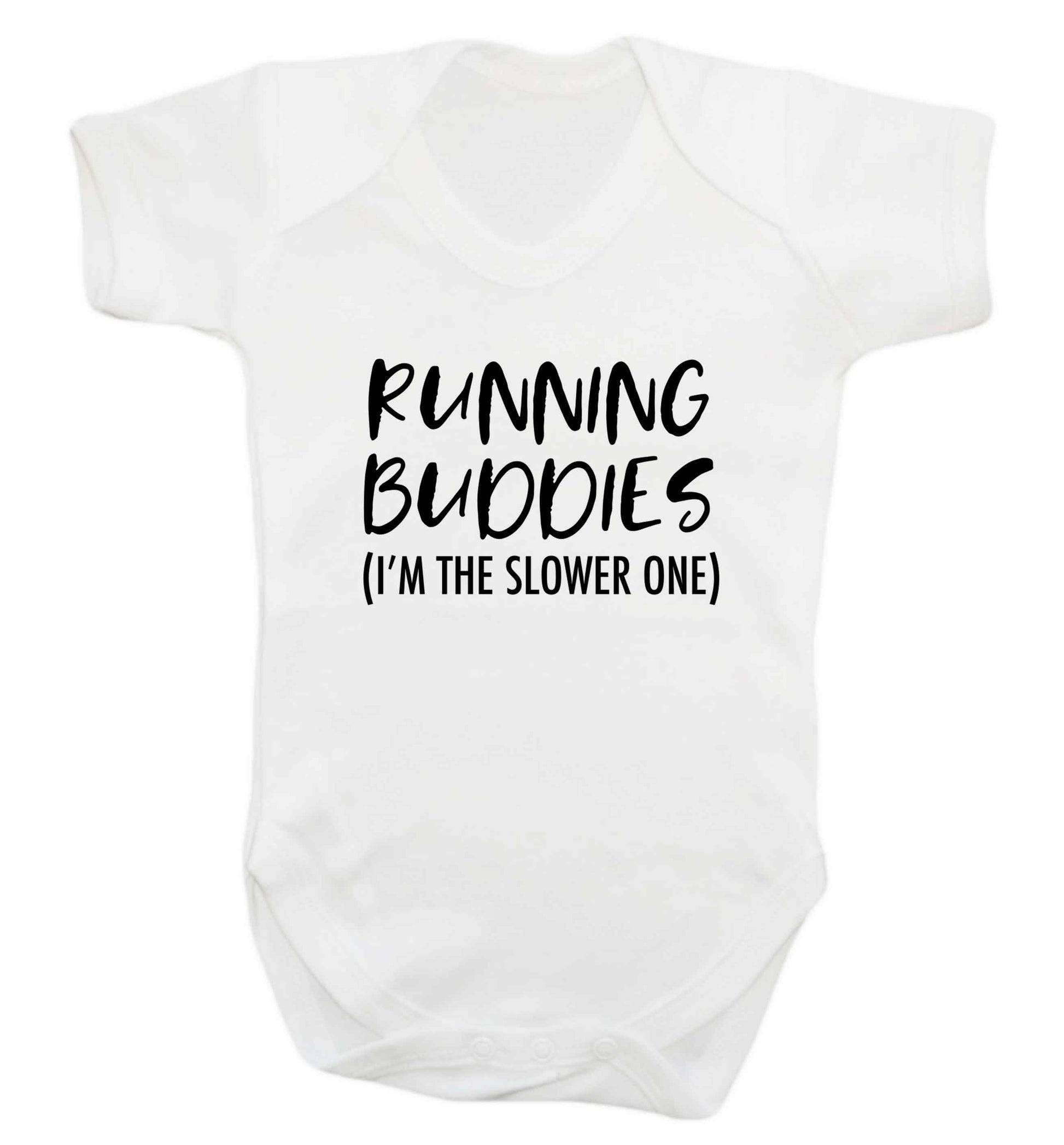 Running buddies (I'm the slower one) baby vest white 18-24 months
