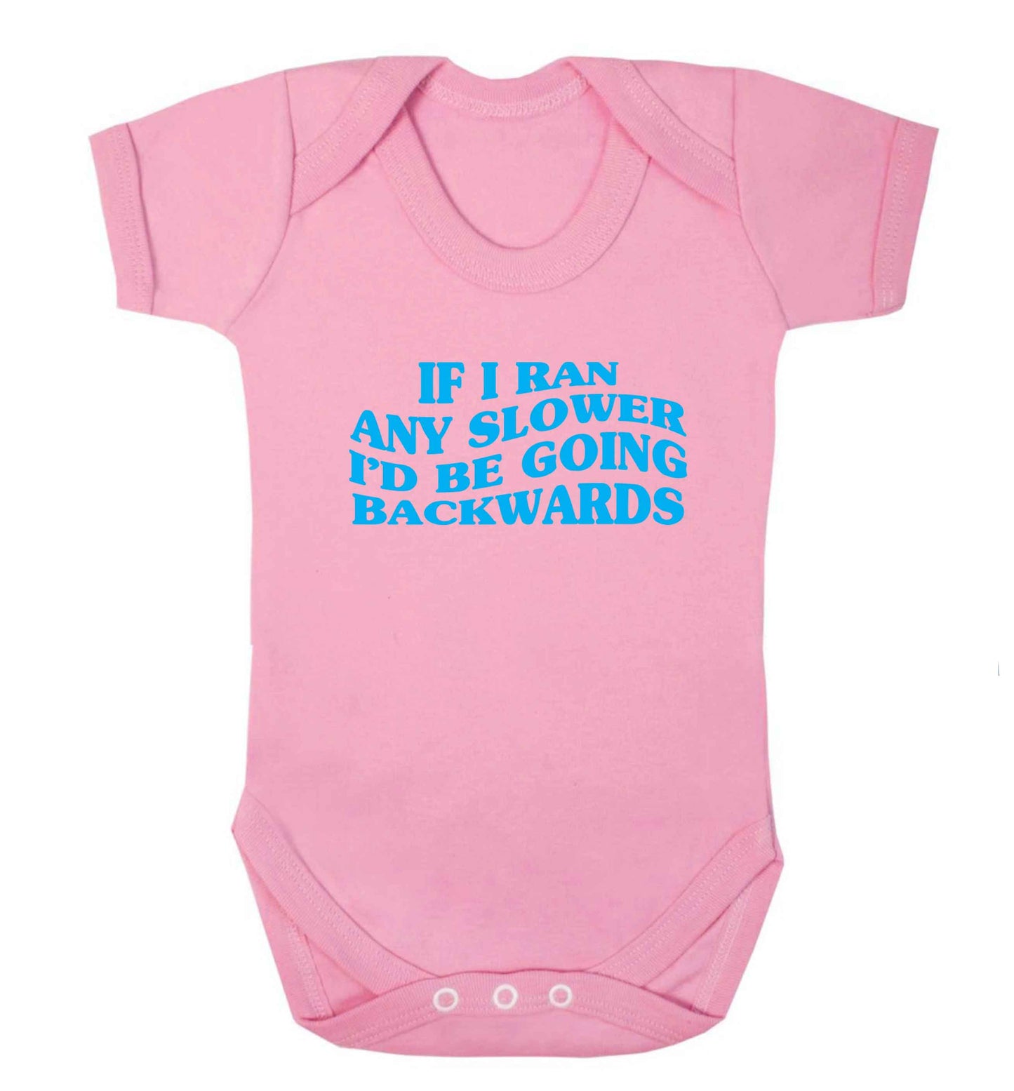 If I ran any slower I'd be going backwards baby vest pale pink 18-24 months