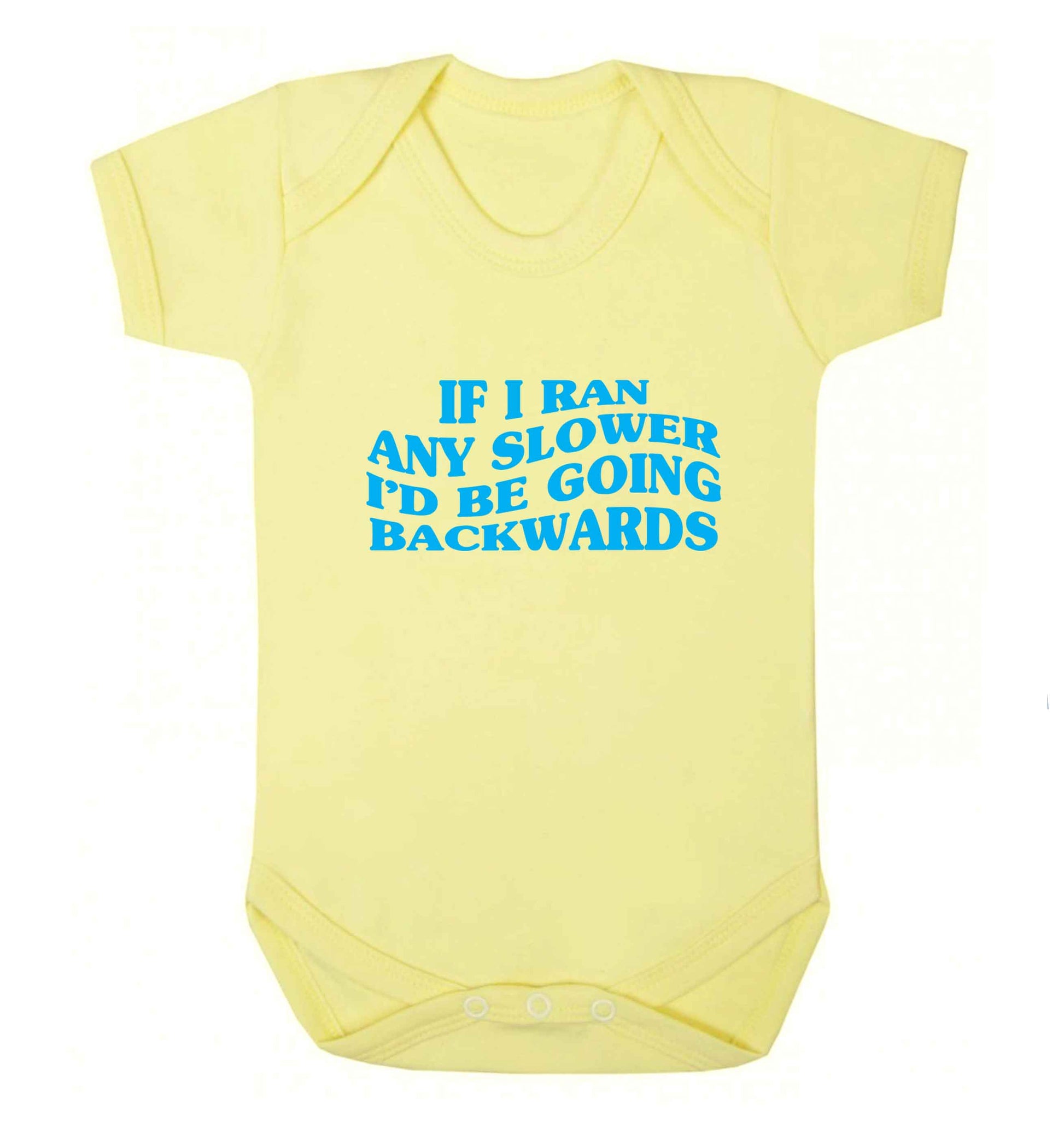 If I ran any slower I'd be going backwards baby vest pale yellow 18-24 months