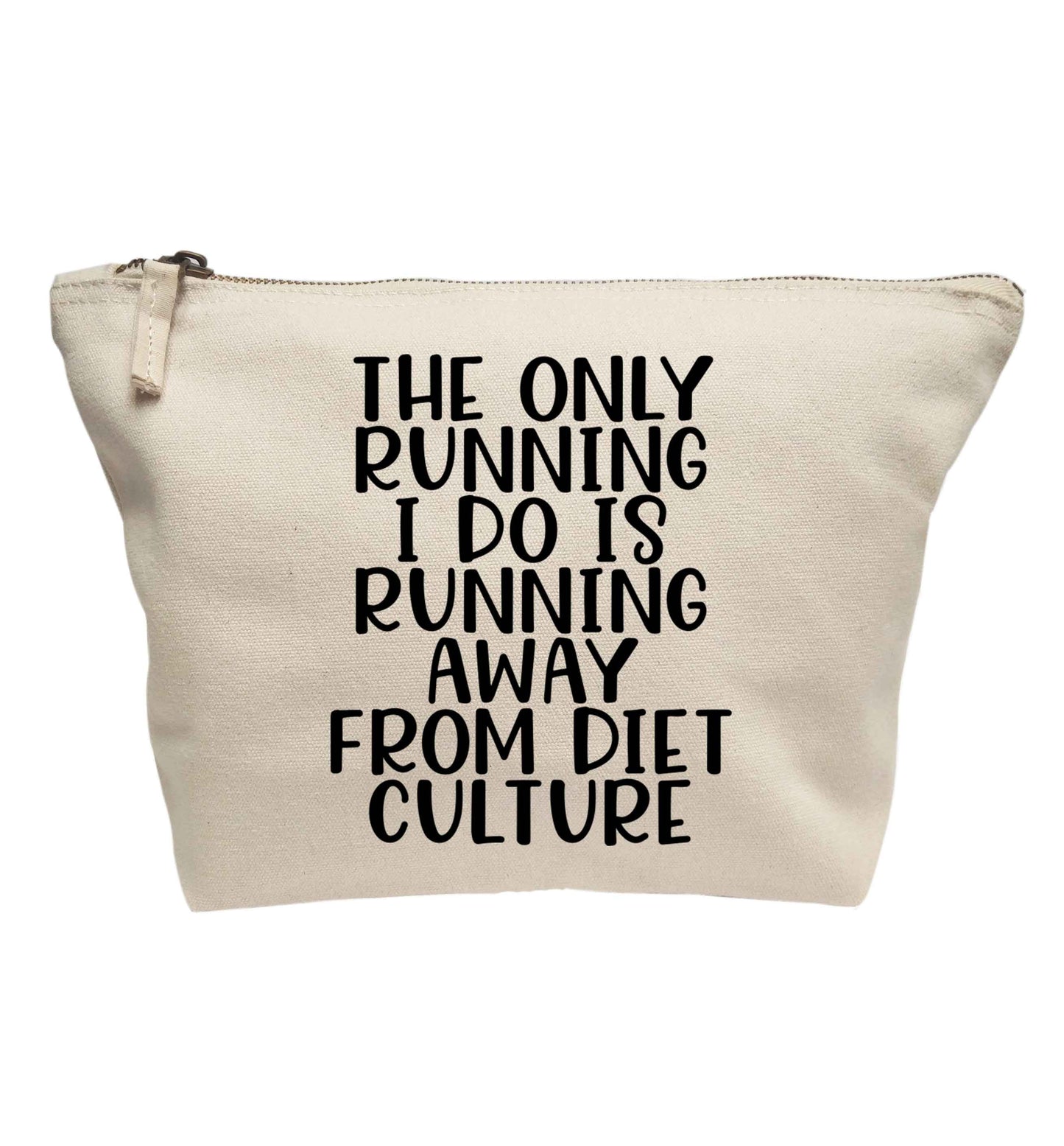 The only running I do is running away from diet culture | Makeup / wash bag
