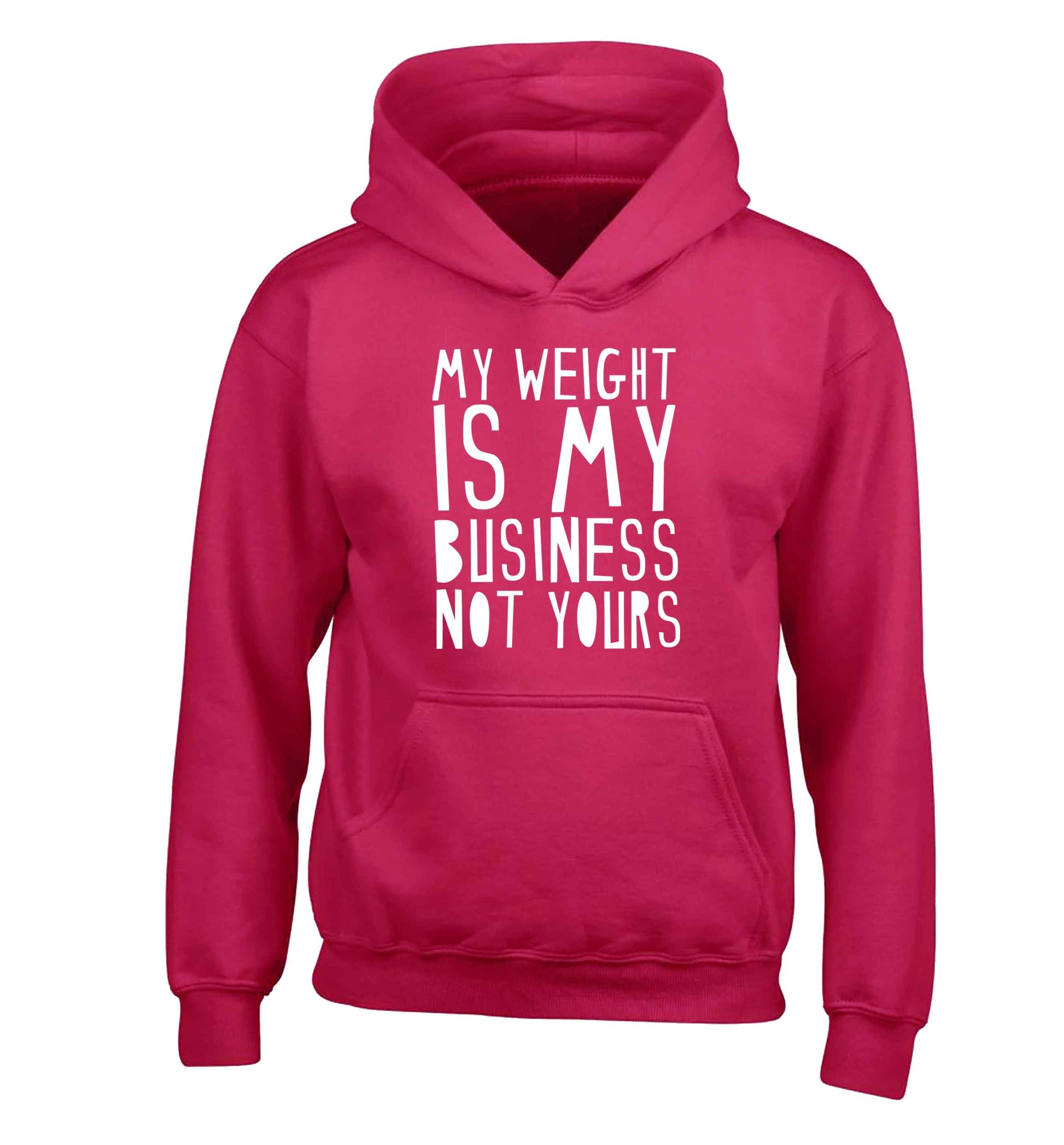 My weight is my business not yours children's pink hoodie 12-13 Years