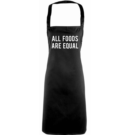 All foods are equal adults black apron