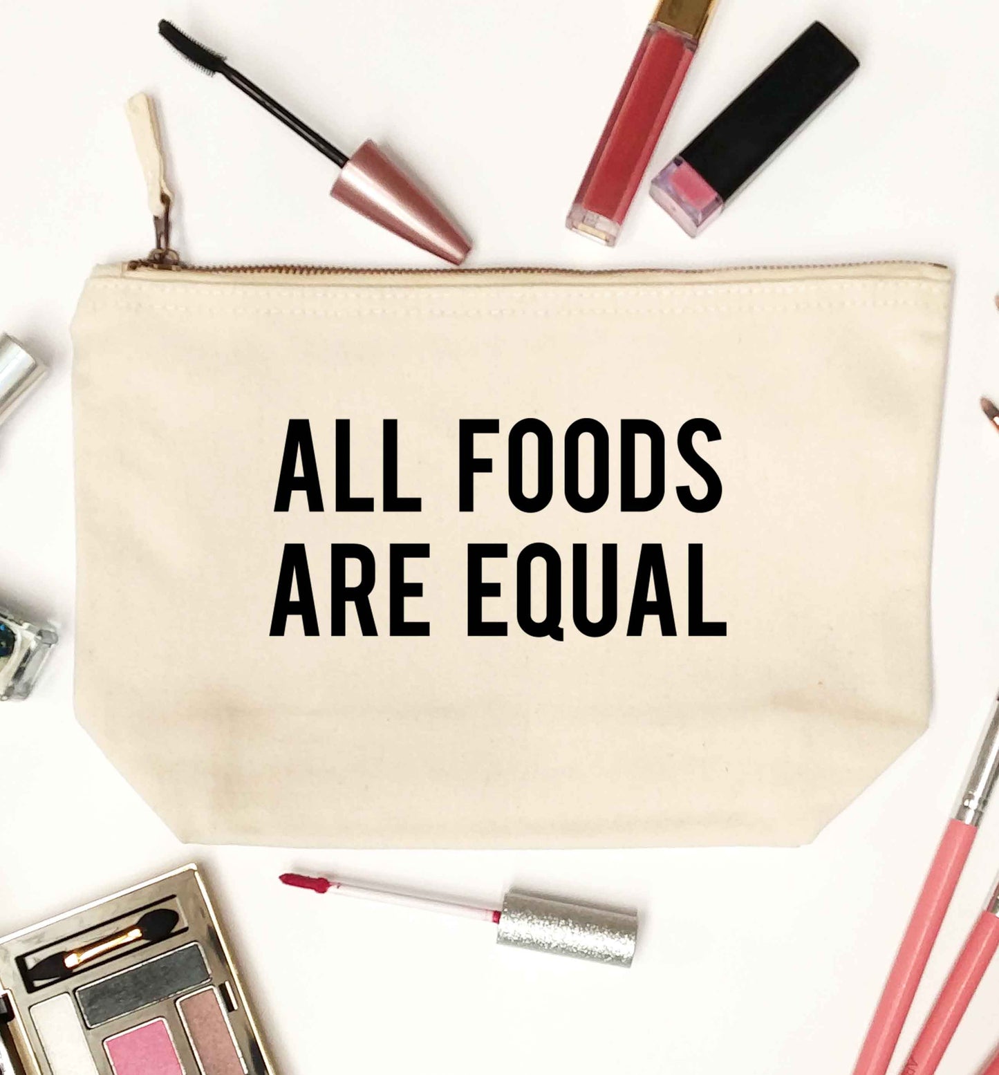 All foods are equal natural makeup bag