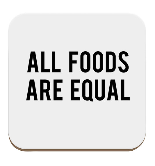 All foods are equal set of four coasters