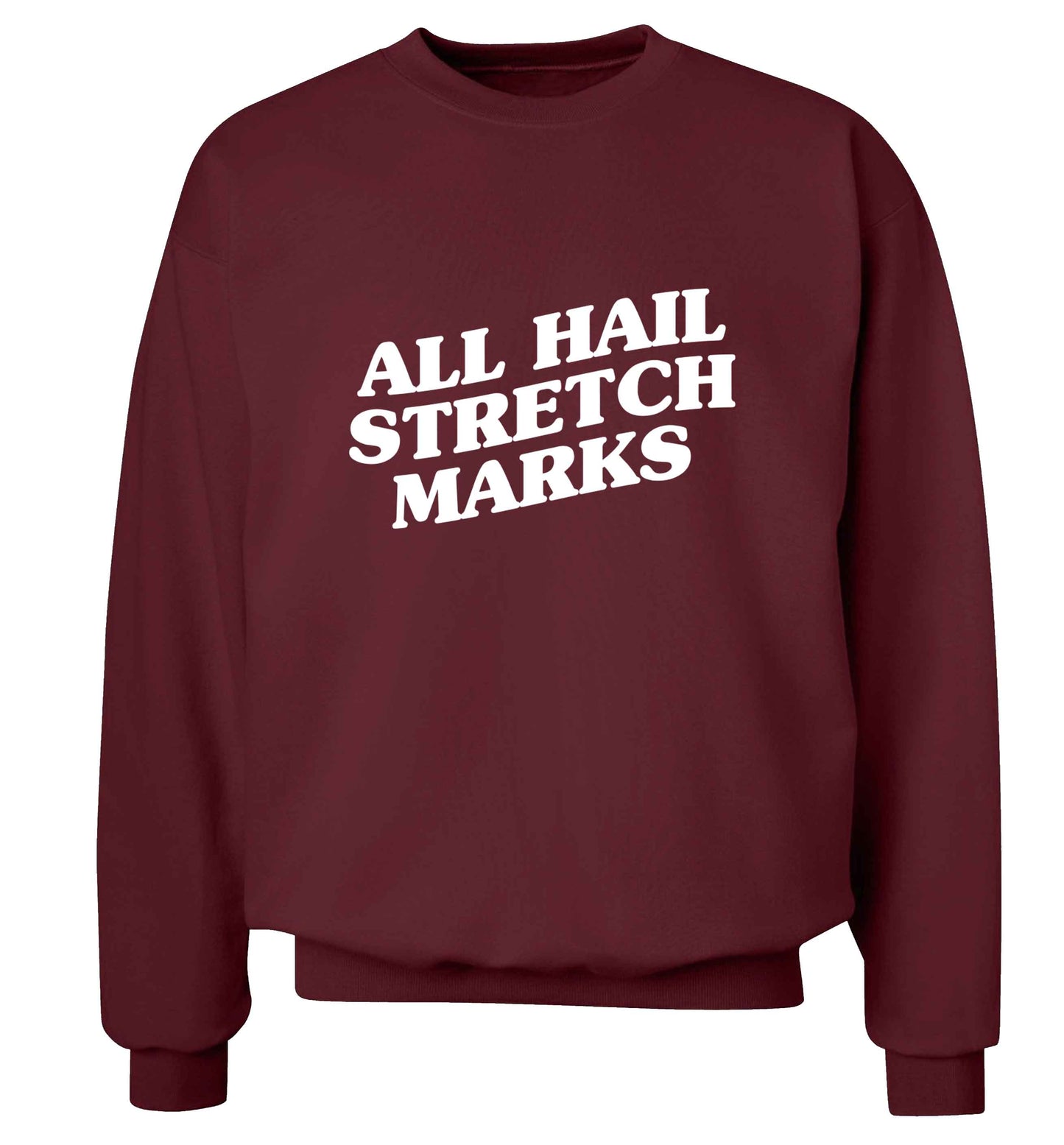 All hail stretch marks adult's unisex maroon sweater 2XL