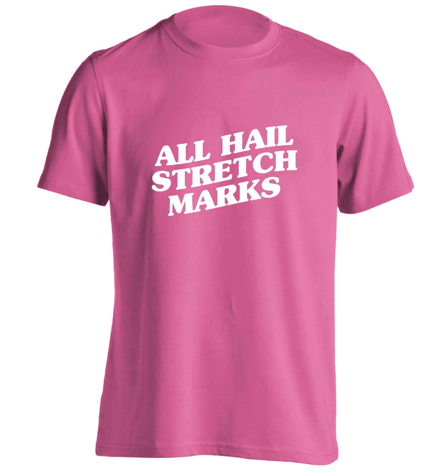 All hail stretch marks adults unisex pink Tshirt 2XL