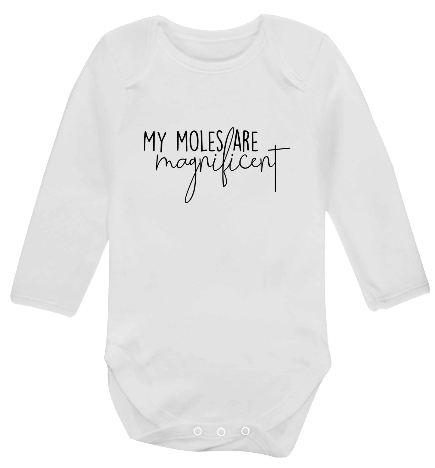 My moles are magnificent baby vest long sleeved white 6-12 months
