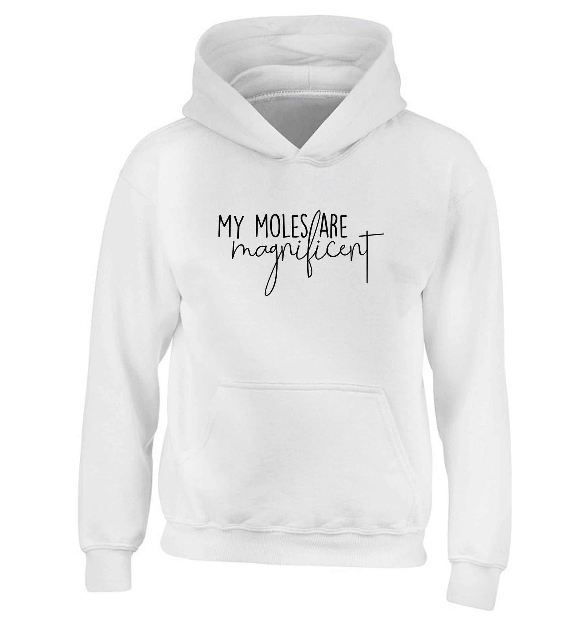 My moles are magnificent children's white hoodie 12-13 Years