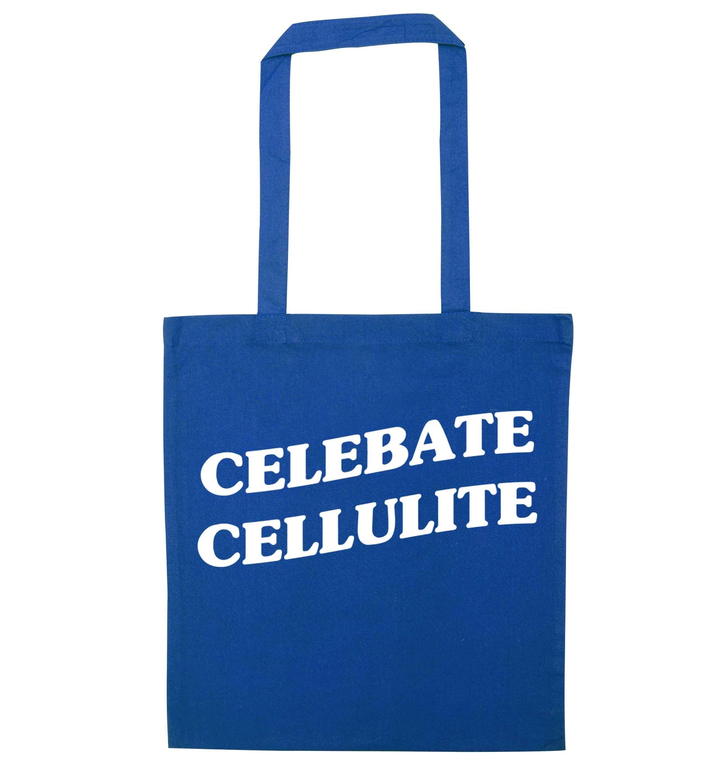 Celebrate cellulite blue tote bag