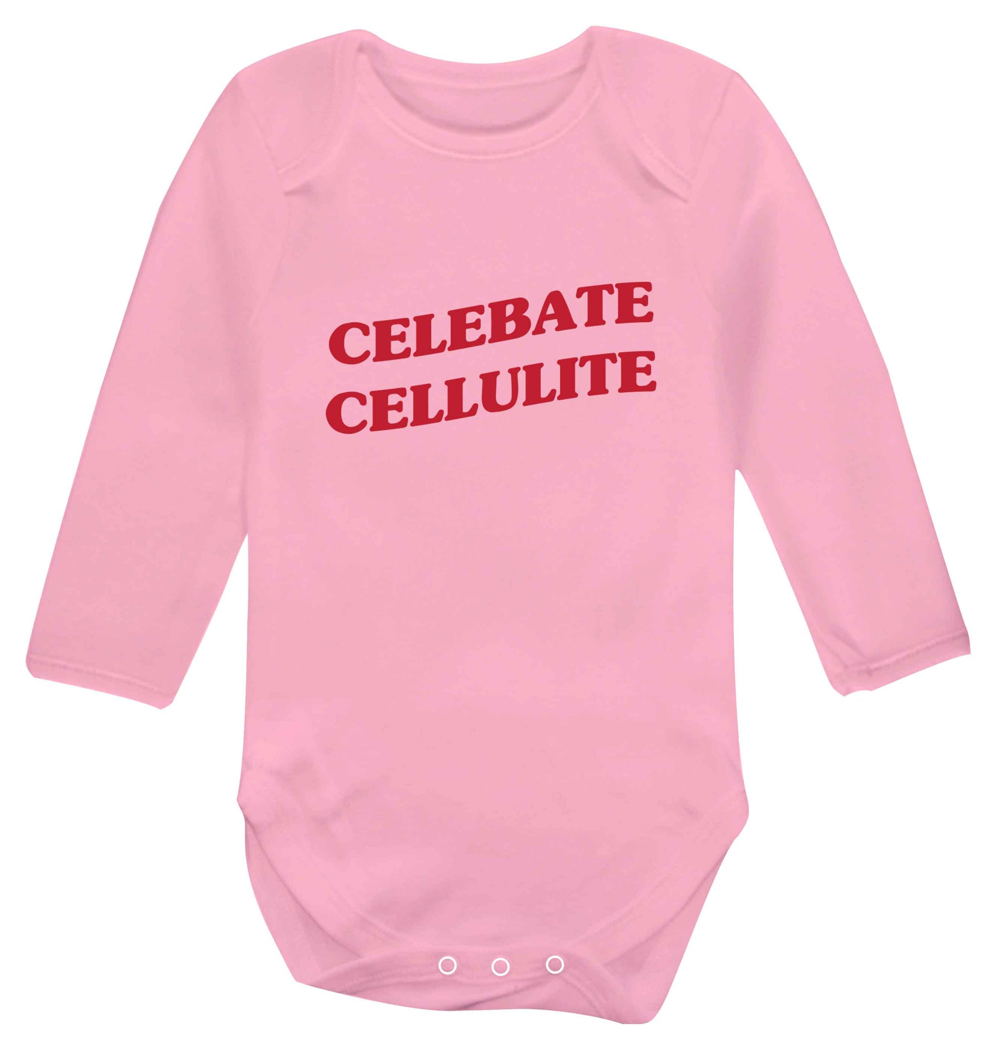 Celebrate cellulite baby vest long sleeved pale pink 6-12 months