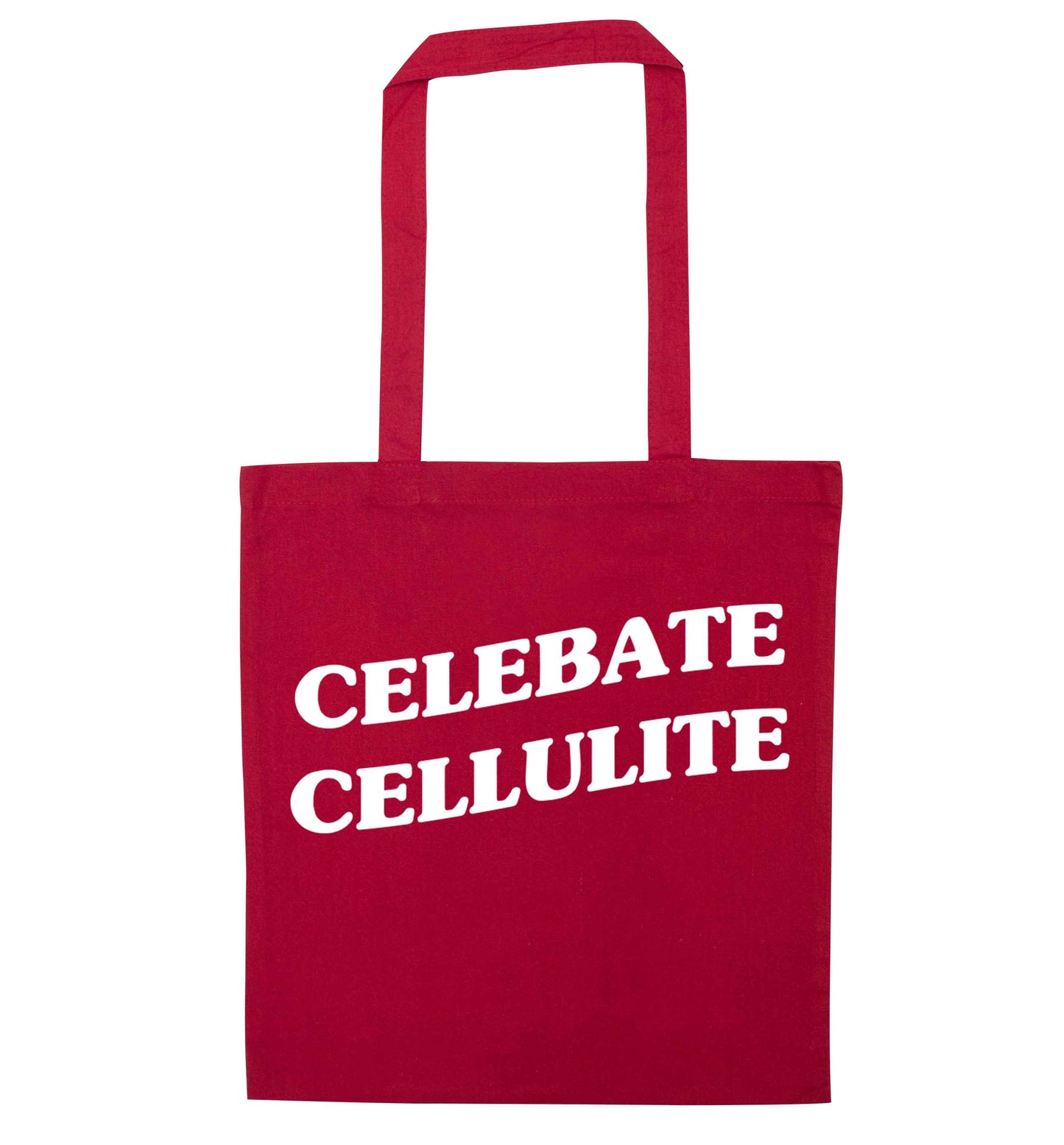 Celebrate cellulite red tote bag