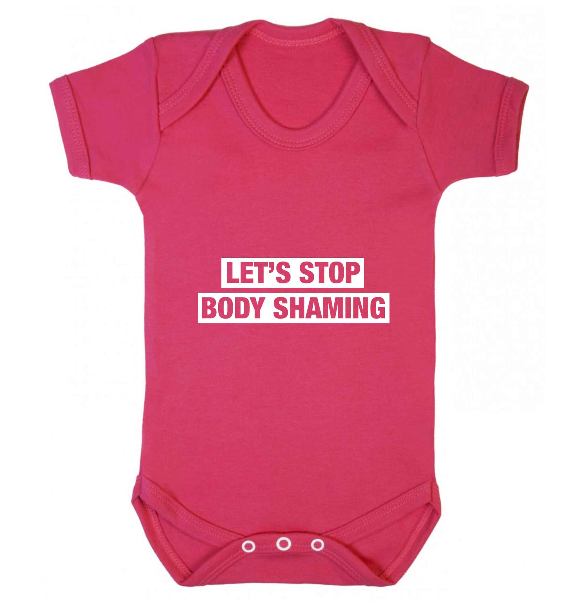 Let's stop body shaming baby vest dark pink 18-24 months