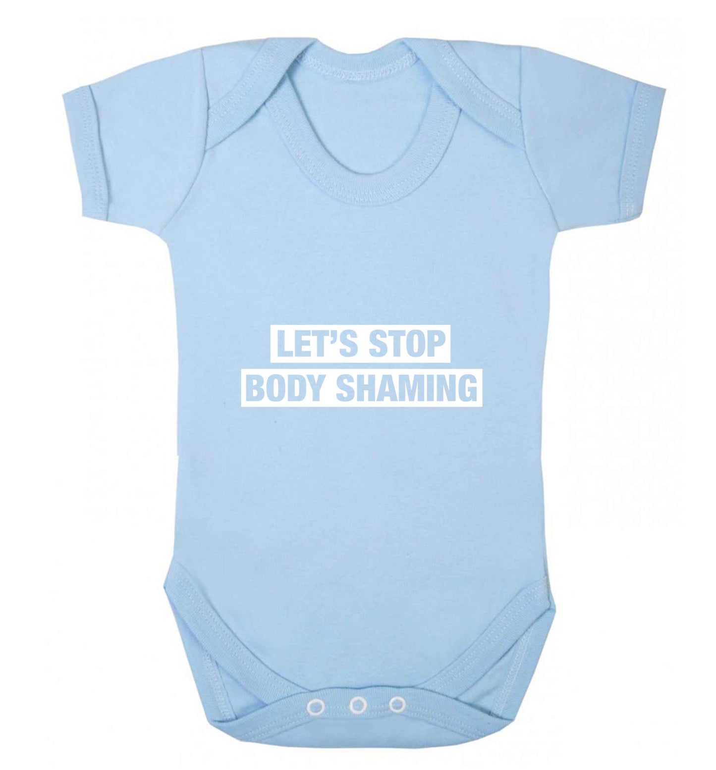 Let's stop body shaming baby vest pale blue 18-24 months