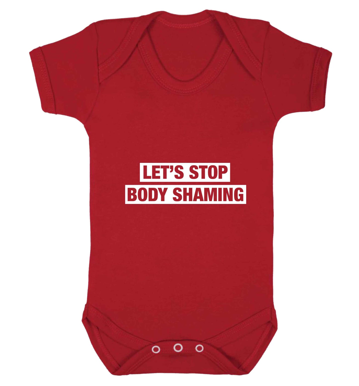 Let's stop body shaming baby vest red 18-24 months