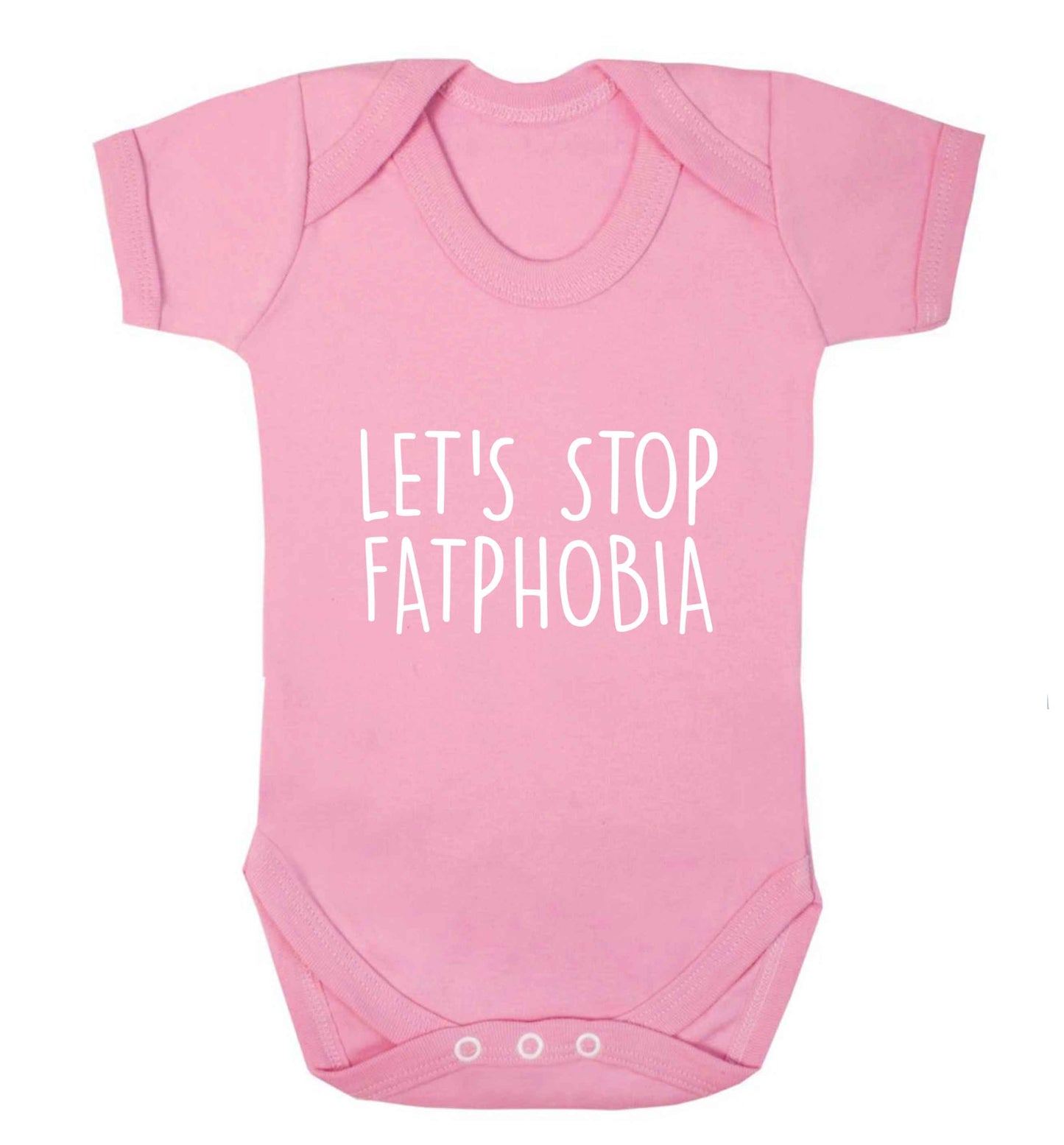Let's stop fatphobia baby vest pale pink 18-24 months