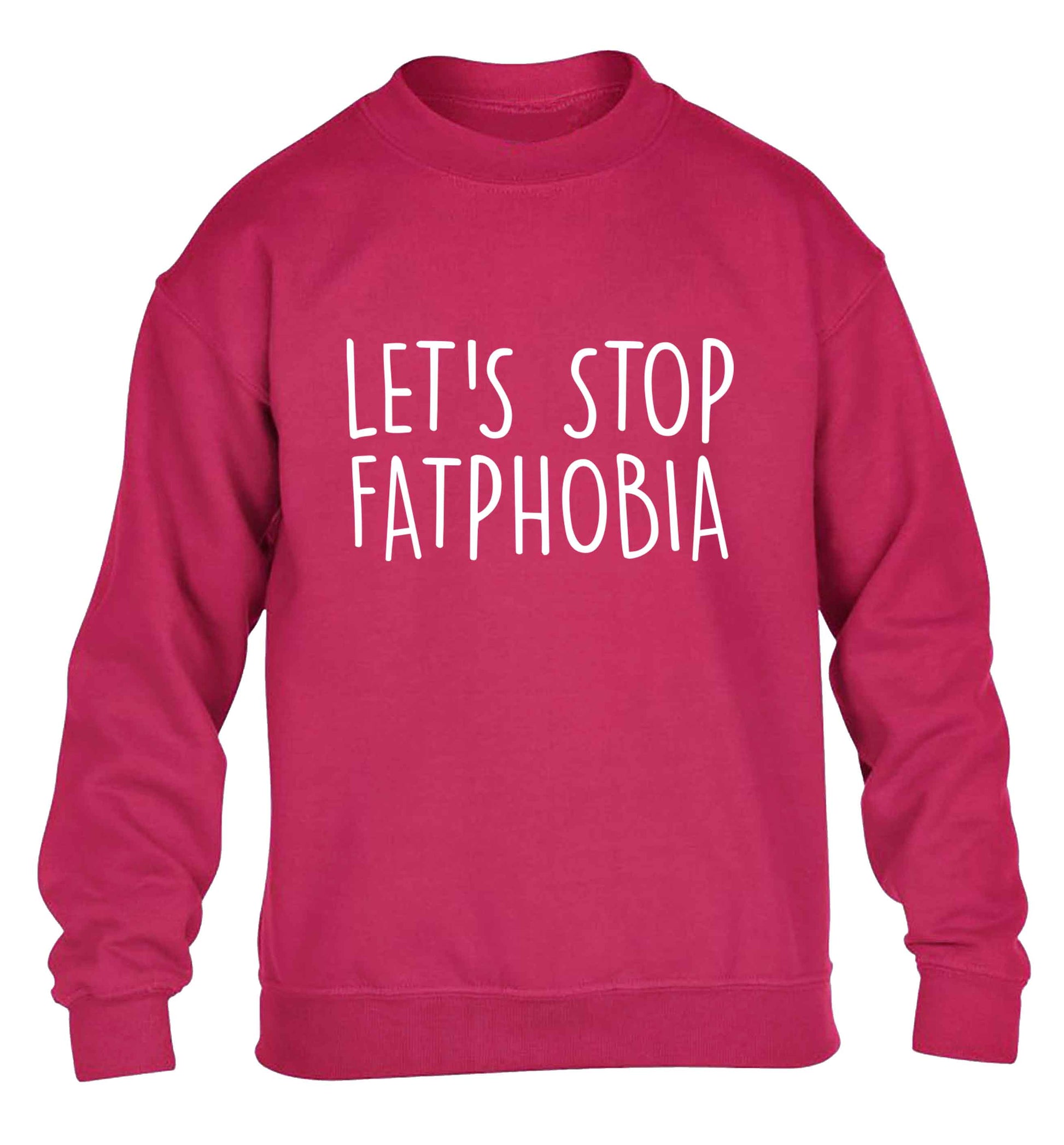 Let's stop fatphobia children's pink sweater 12-13 Years