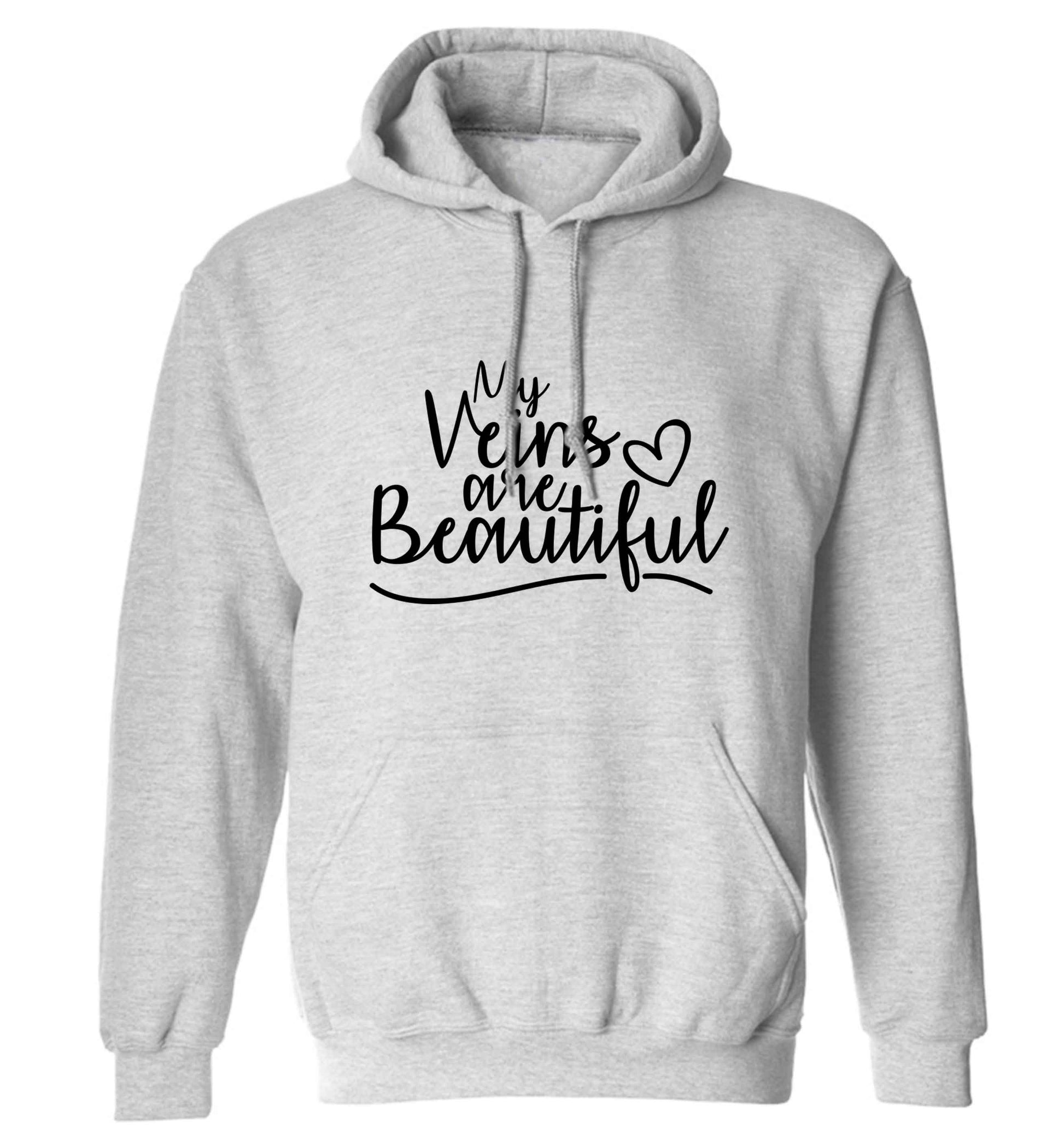 My Veins are Beautiful adults unisex grey hoodie 2XL