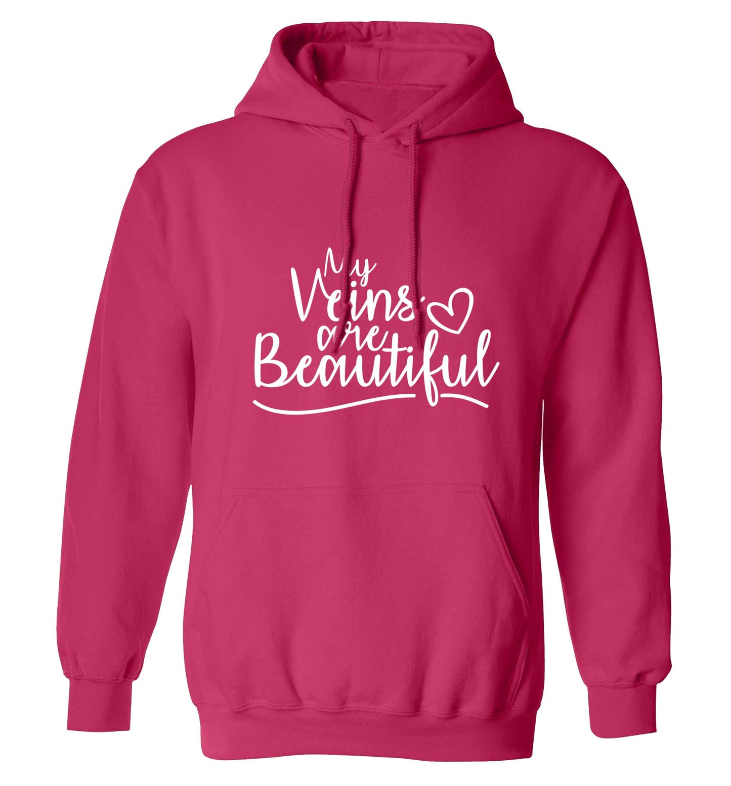 My Veins are Beautiful adults unisex pink hoodie 2XL