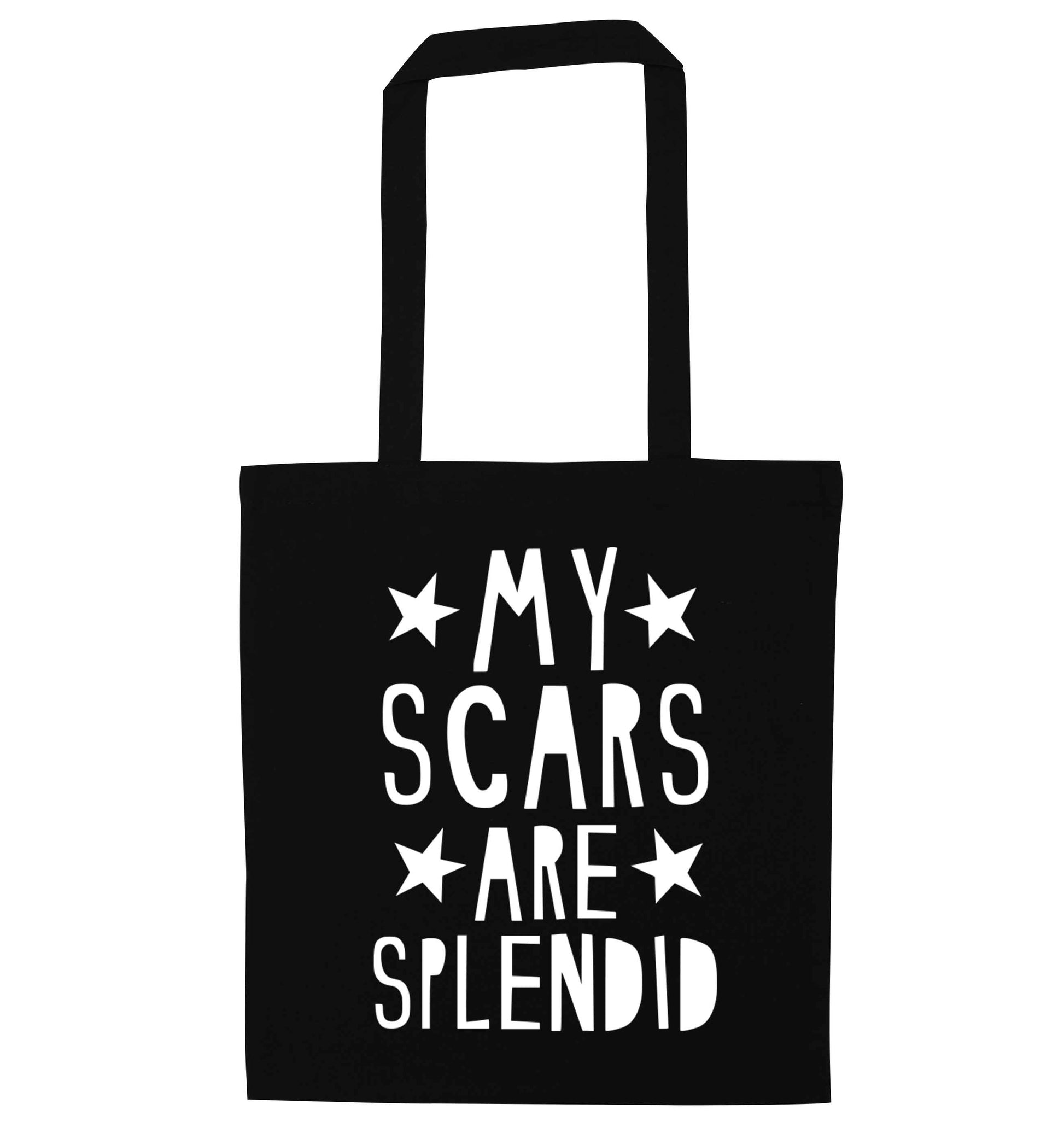 My scars are beautiful black tote bag