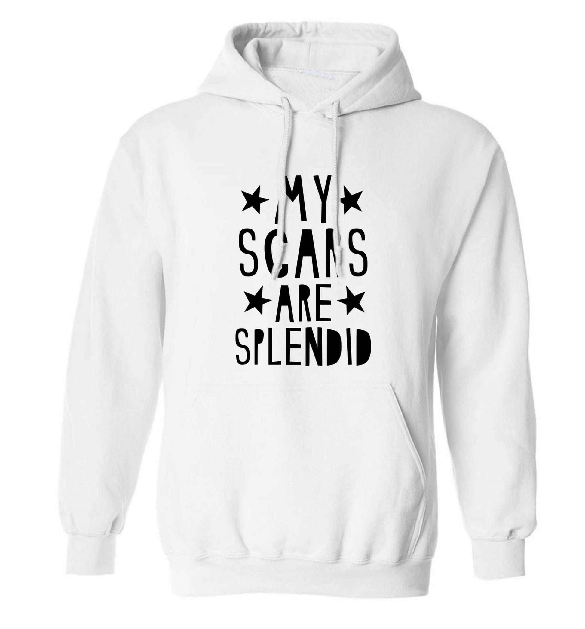 My scars are beautiful adults unisex white hoodie 2XL