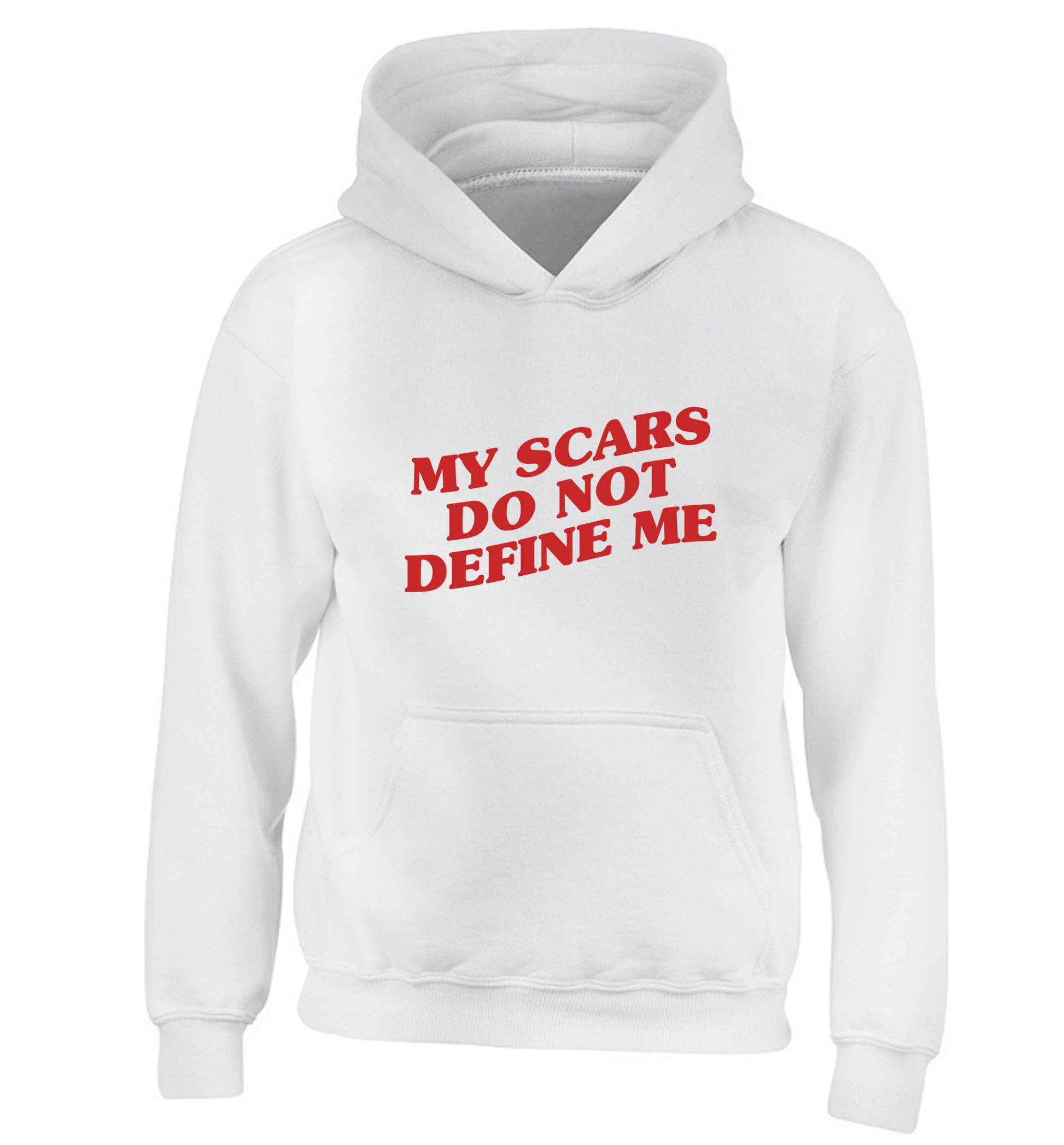 My scars do not define me children's white hoodie 12-13 Years