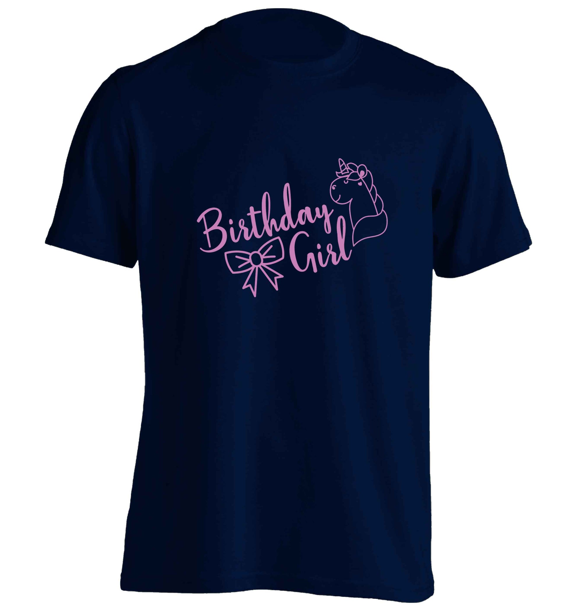 Birthday girl adults unisex navy Tshirt 2XL