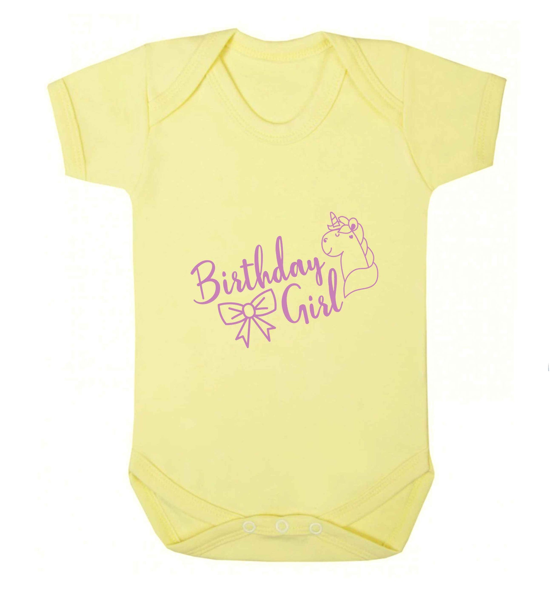 Birthday girl baby vest pale yellow 18-24 months