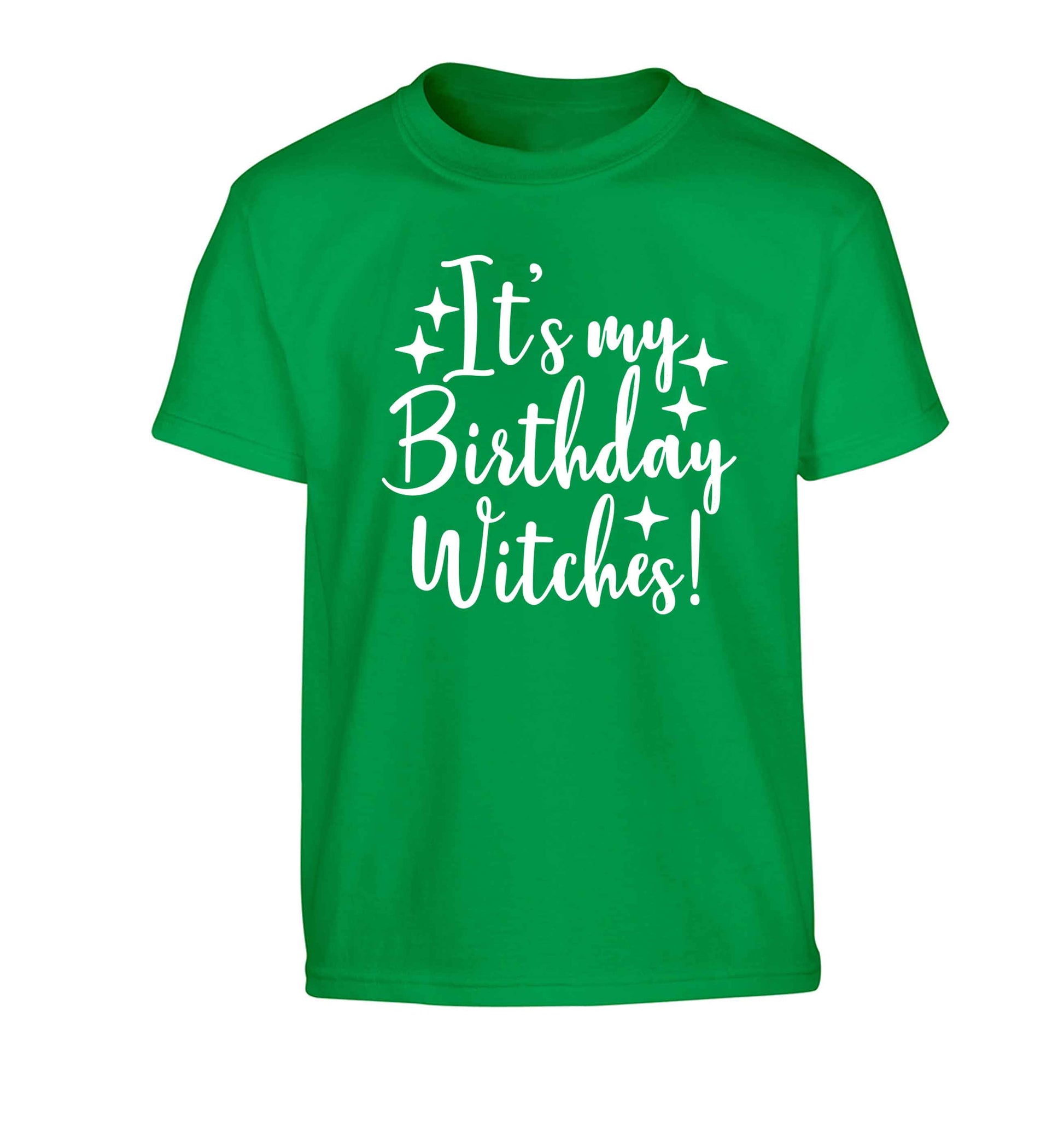 It's my birthday witches!Children's green Tshirt 12-13 Years