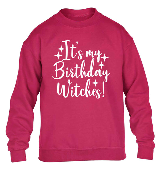 It's my birthday witches!children's pink sweater 12-13 Years
