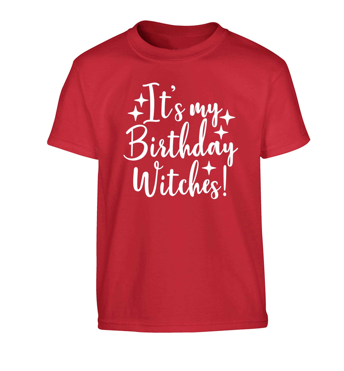 It's my birthday witches!Children's red Tshirt 12-13 Years