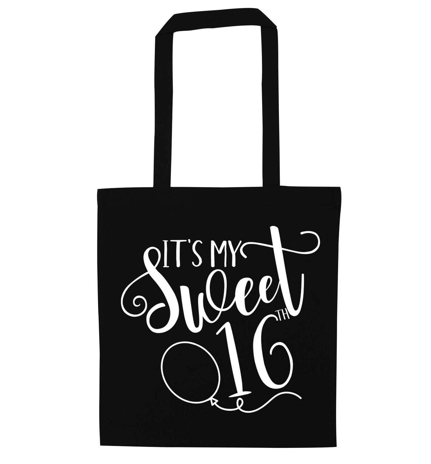 It's my sweet 16thblack tote bag