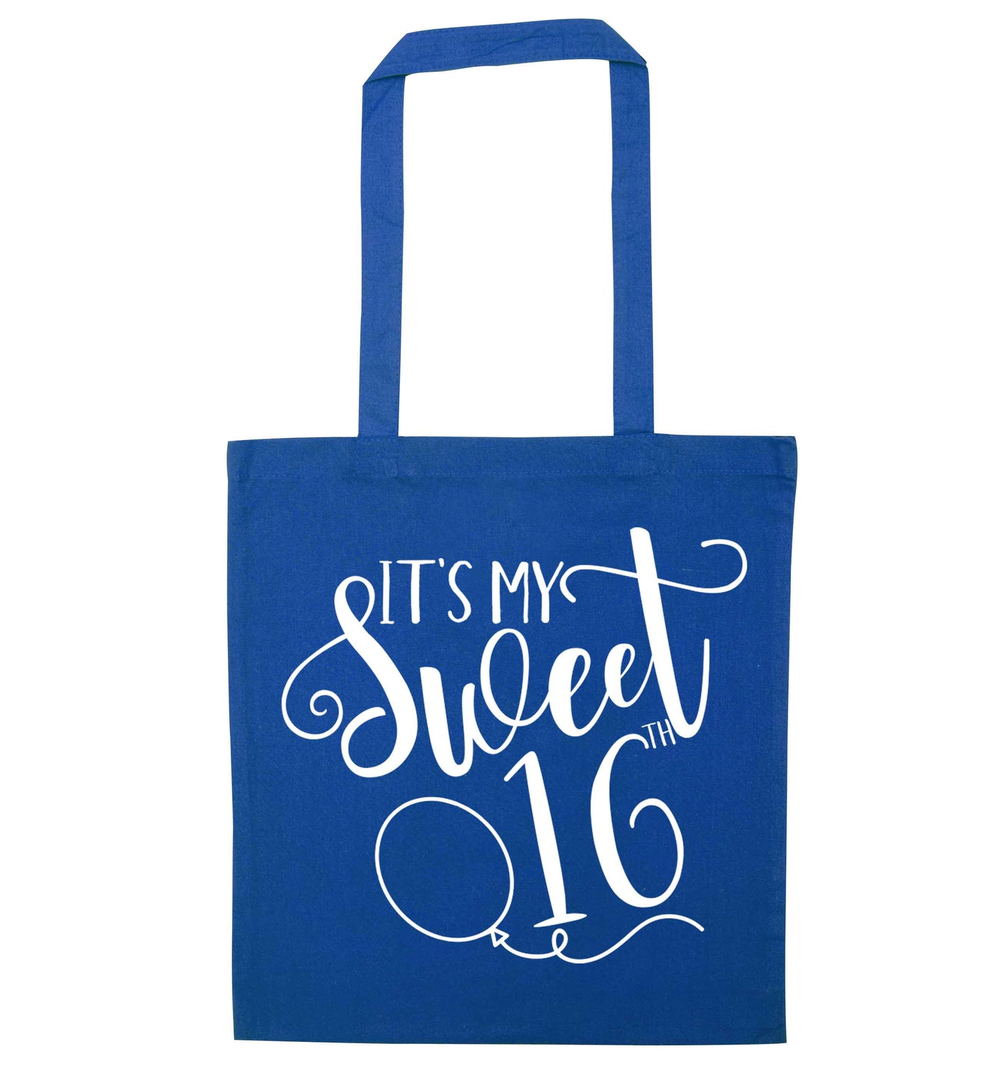 It's my sweet 16thblue tote bag
