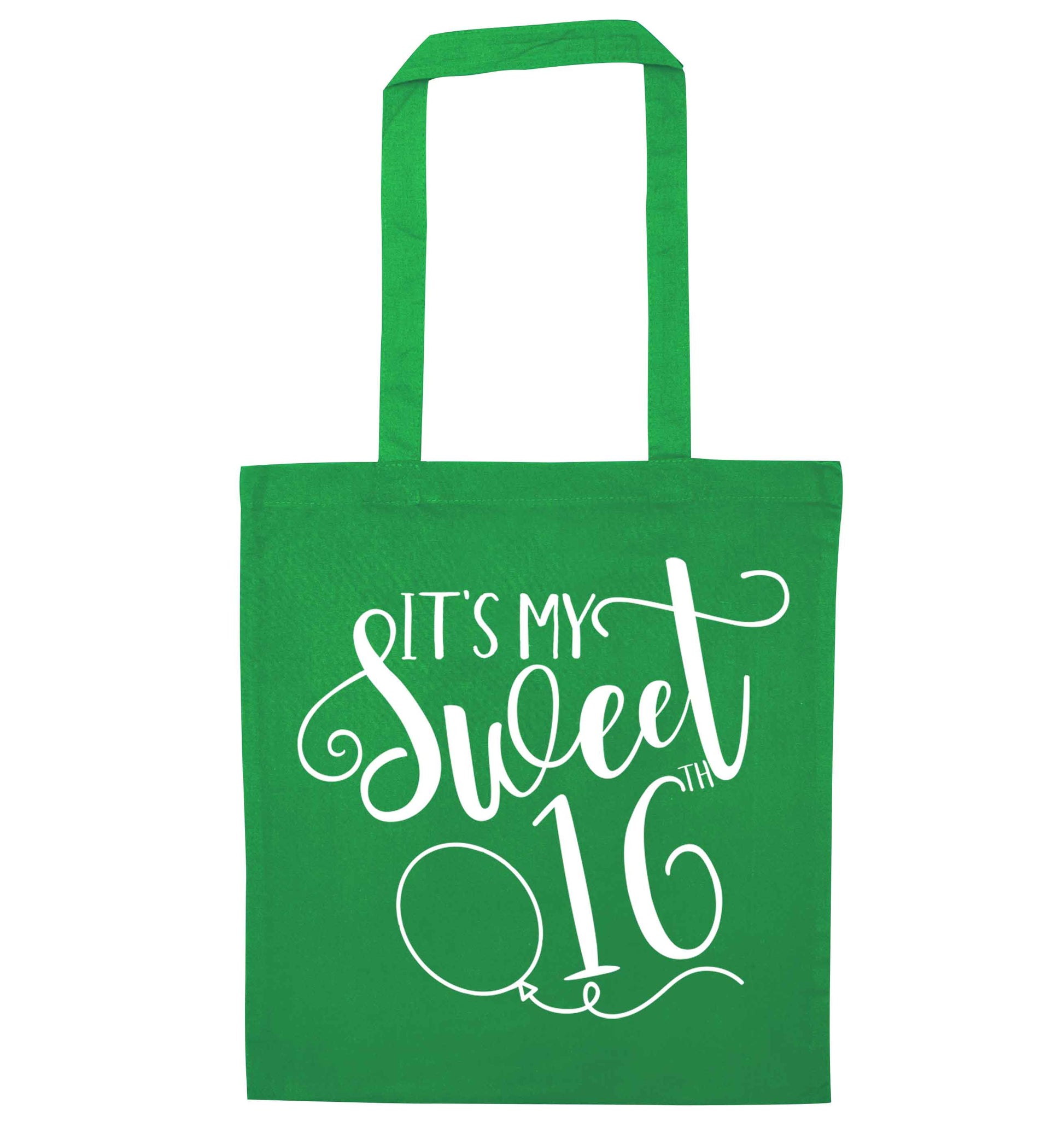 It's my sweet 16thgreen tote bag