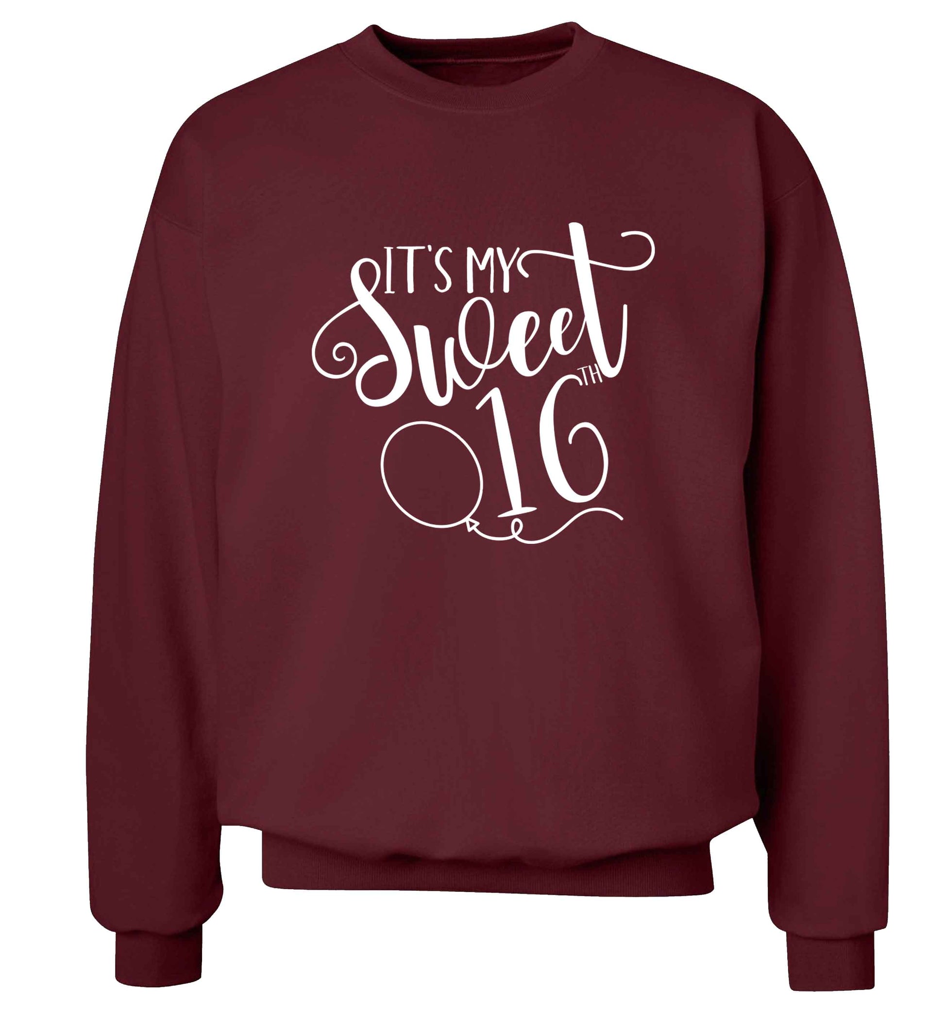 It's my sweet 16thadult's unisex maroon sweater 2XL