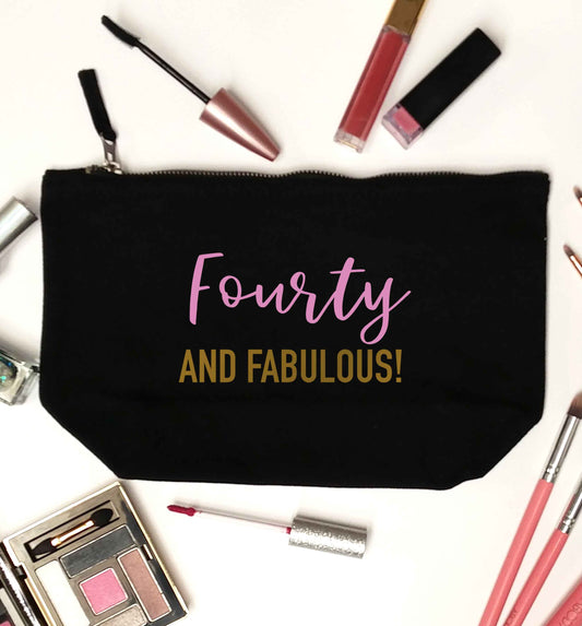 Fourty and fabulous black makeup bag