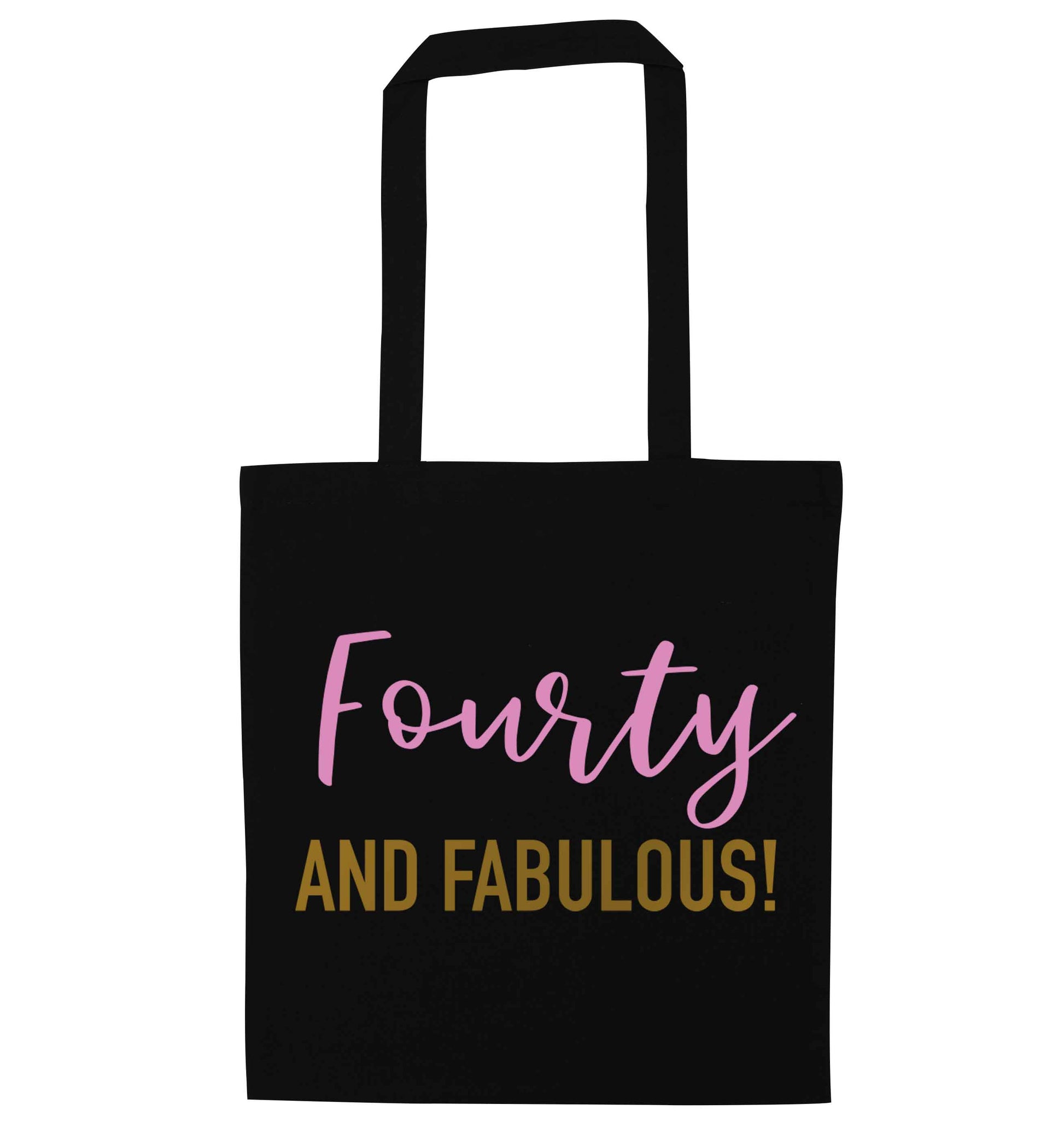 Fourty and fabulous black tote bag