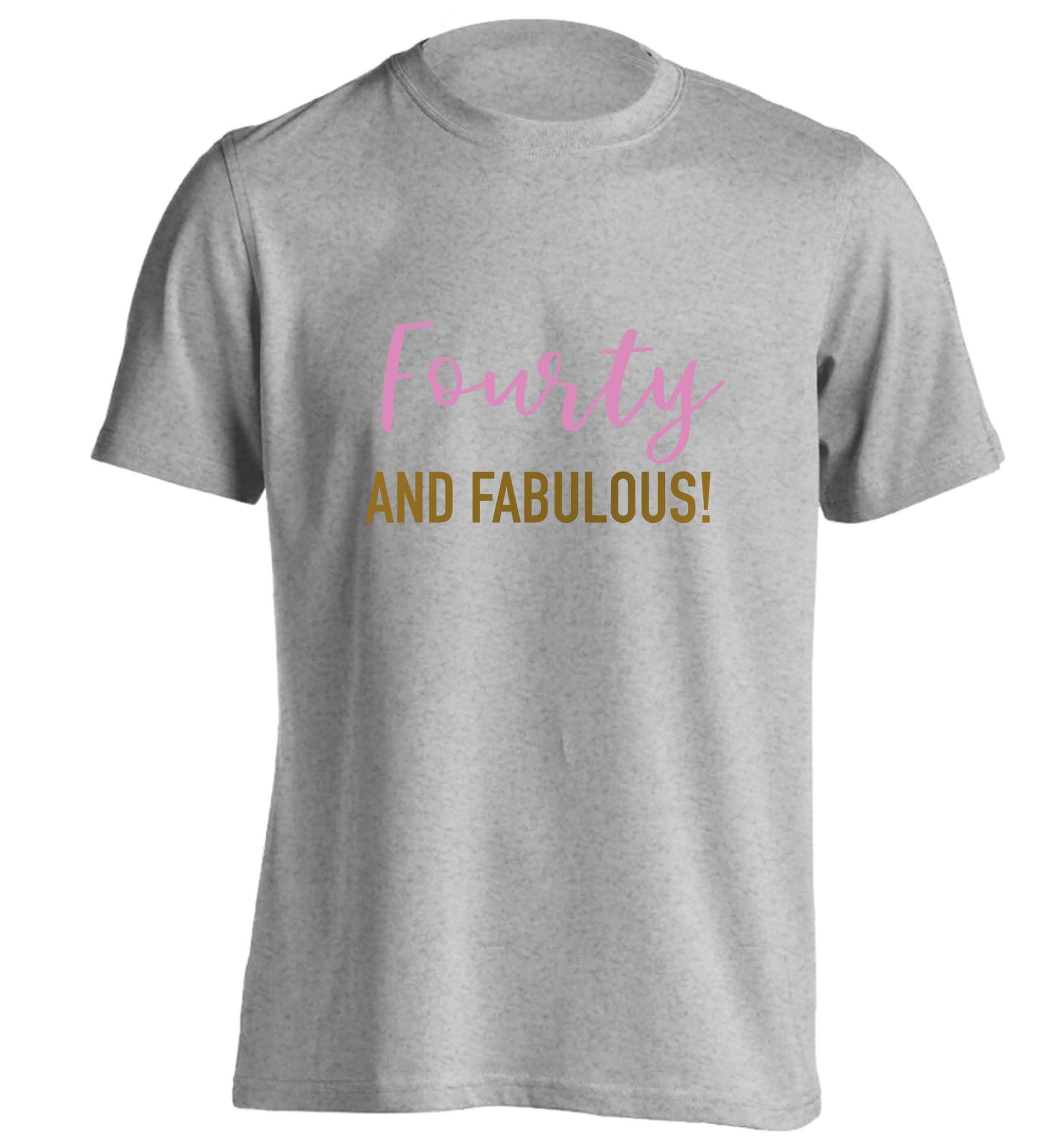 Fourty and fabulous adults unisex grey Tshirt 2XL