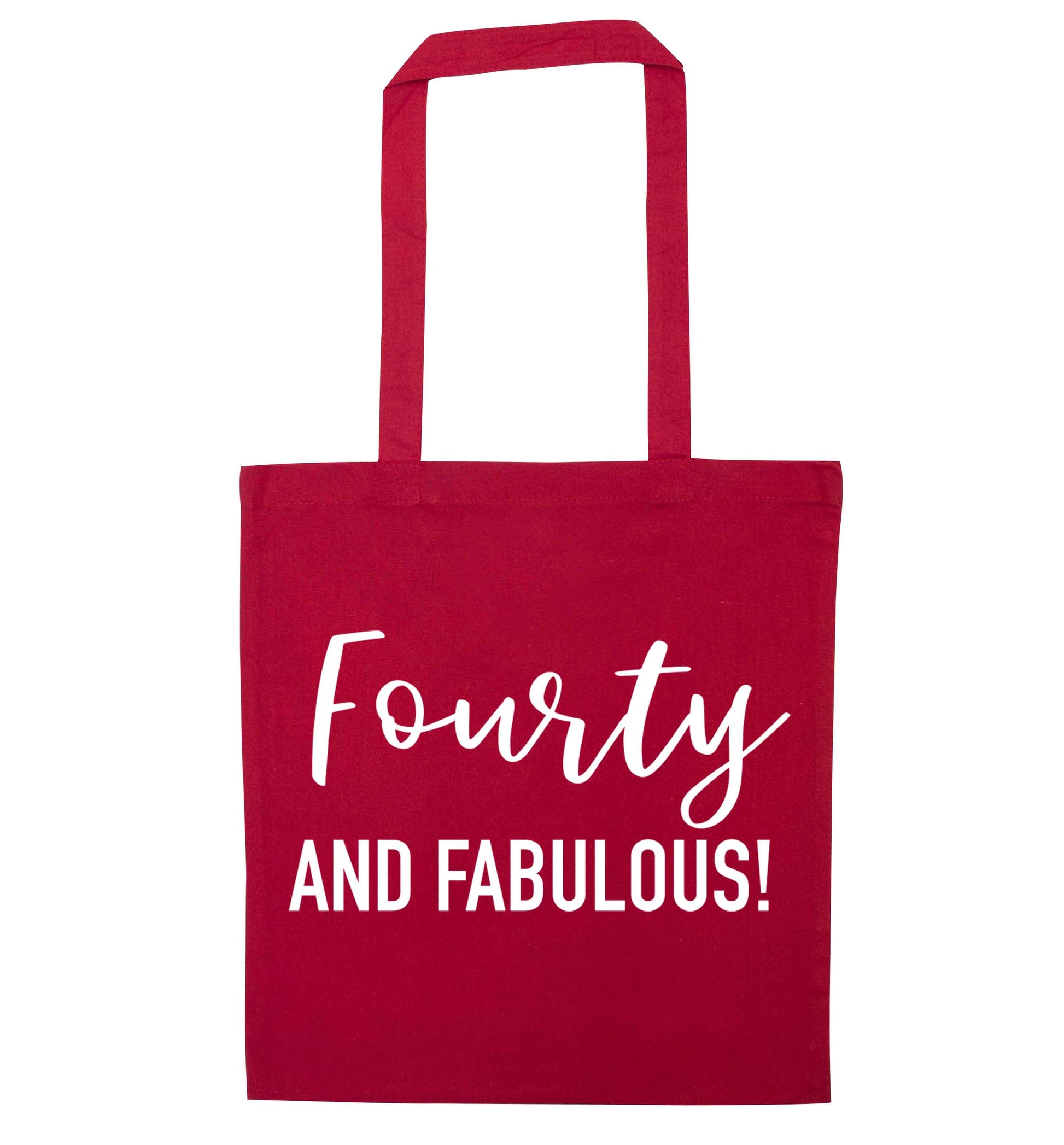 Fourty and fabulous red tote bag