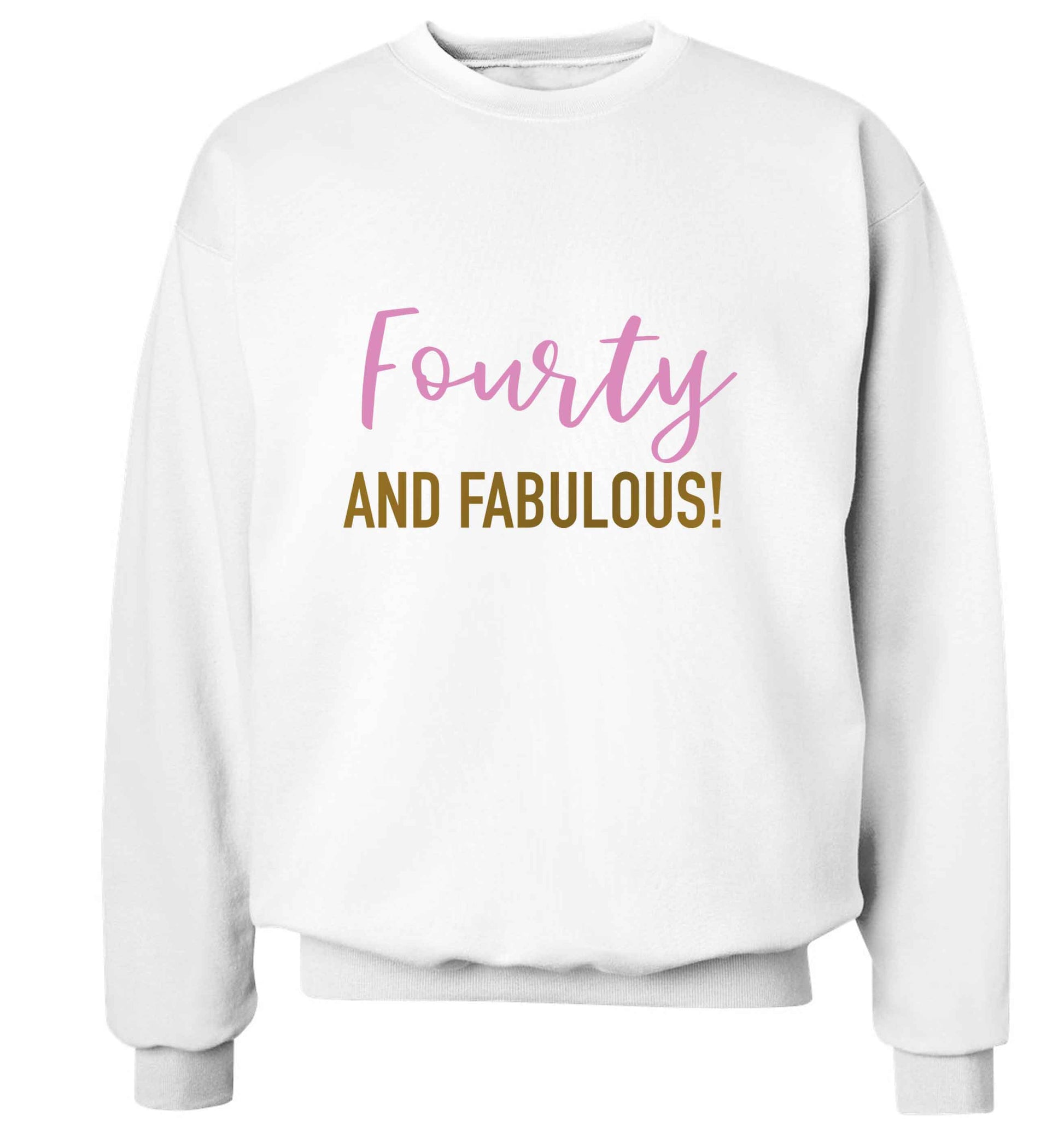 Fourty and fabulous adult's unisex white sweater 2XL