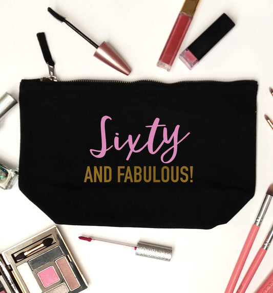Sixty and fabulous black makeup bag