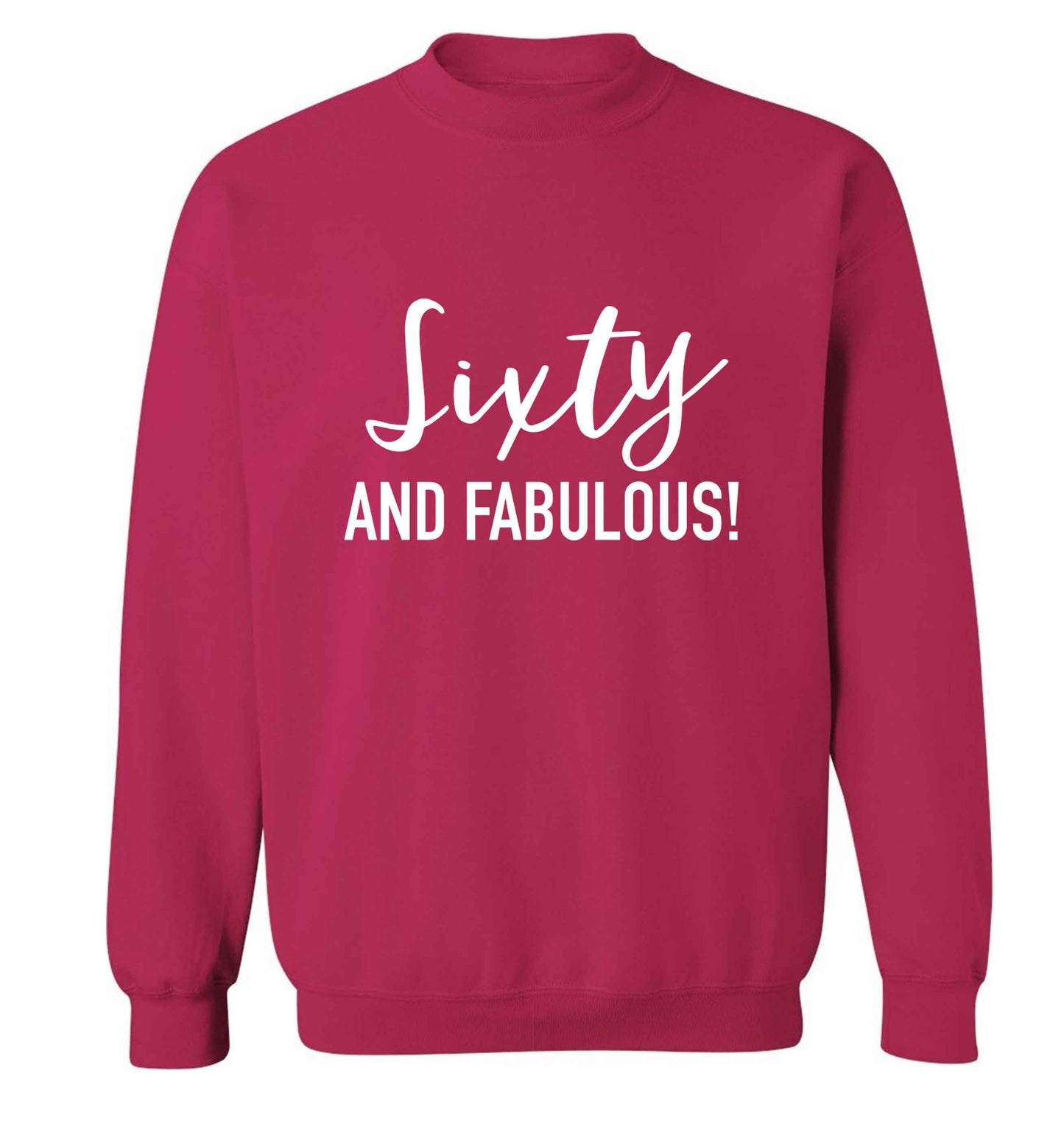 Sixty and fabulous adult's unisex pink sweater 2XL