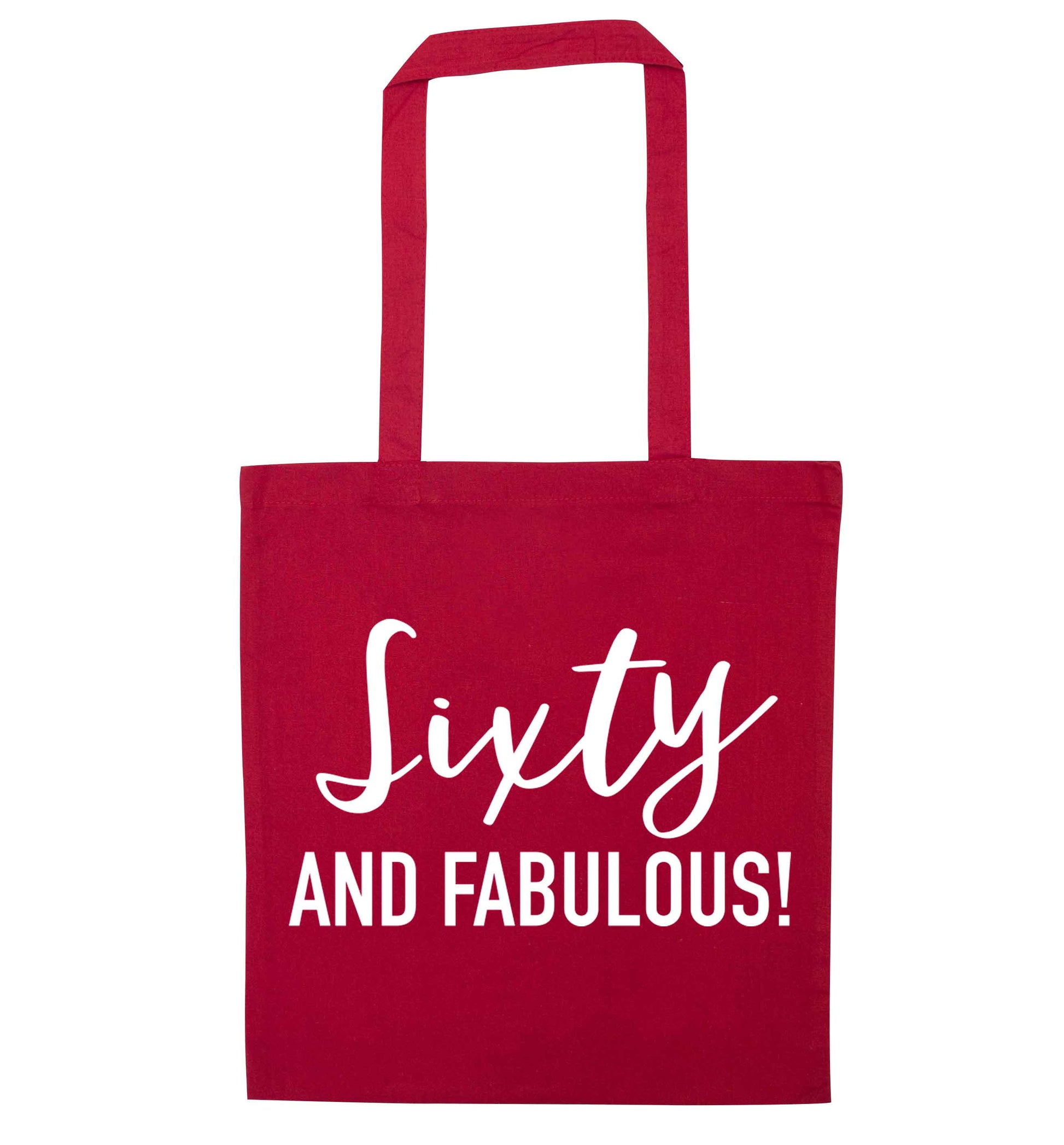 Sixty and fabulous red tote bag