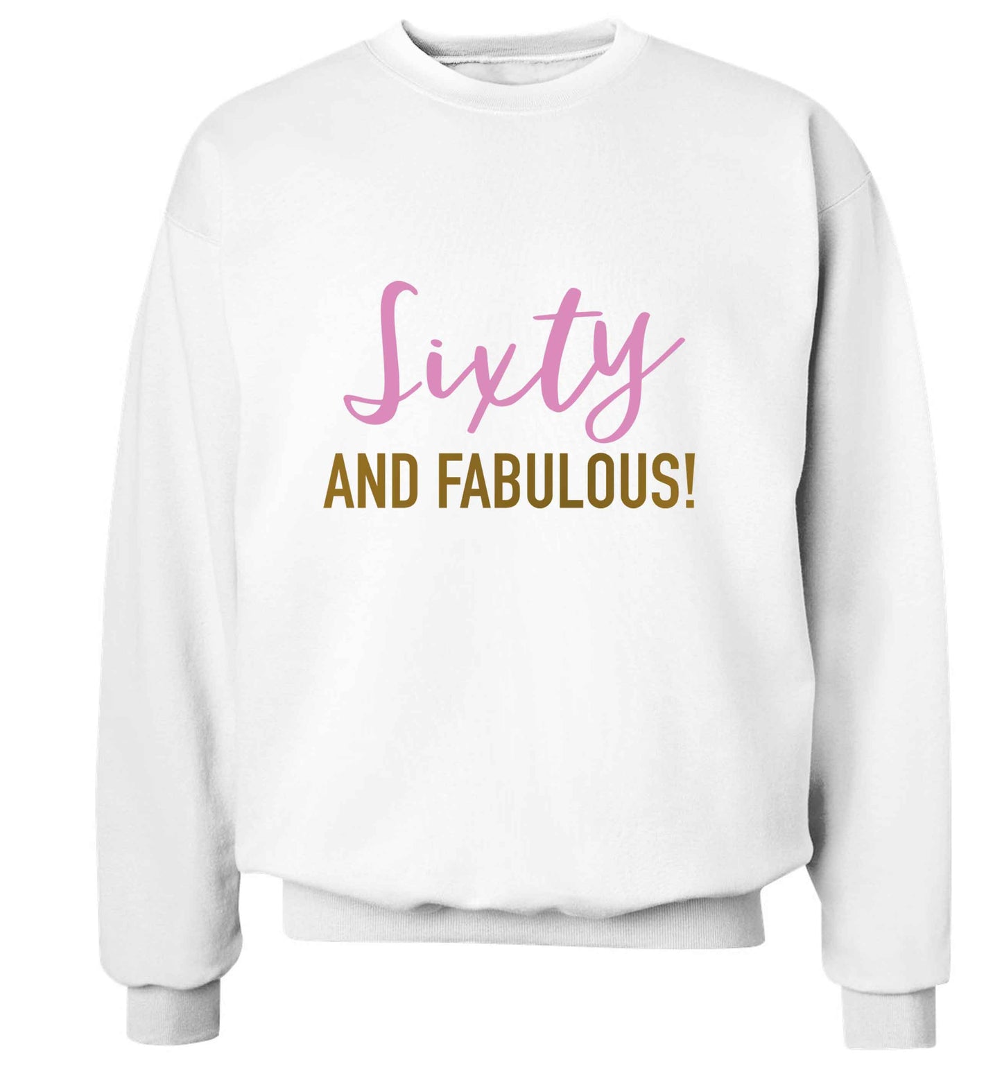 Sixty and fabulous adult's unisex white sweater 2XL