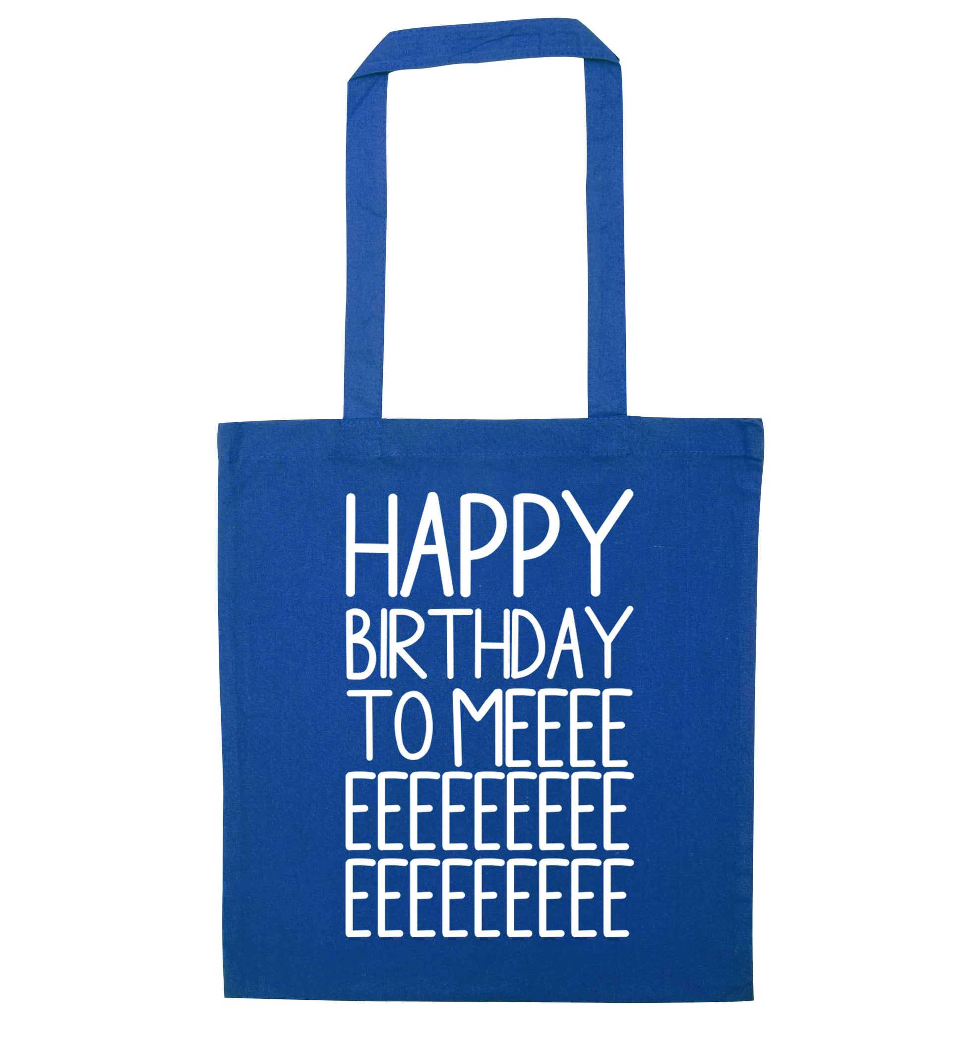 Happy birthday to me blue tote bag