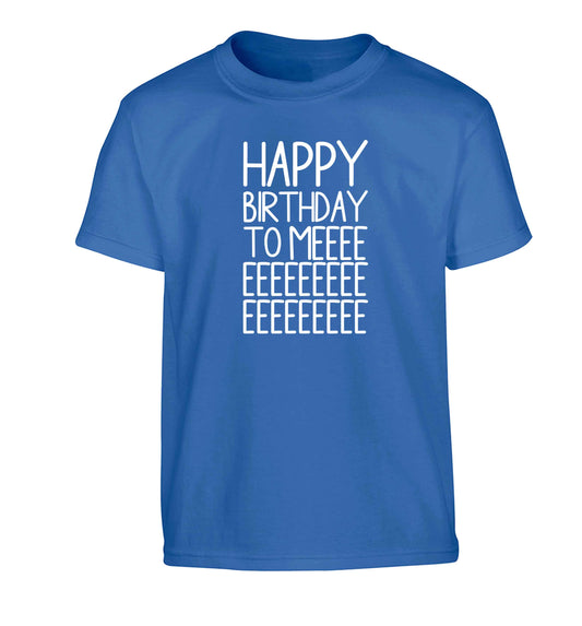 Happy birthday to me Children's blue Tshirt 12-13 Years