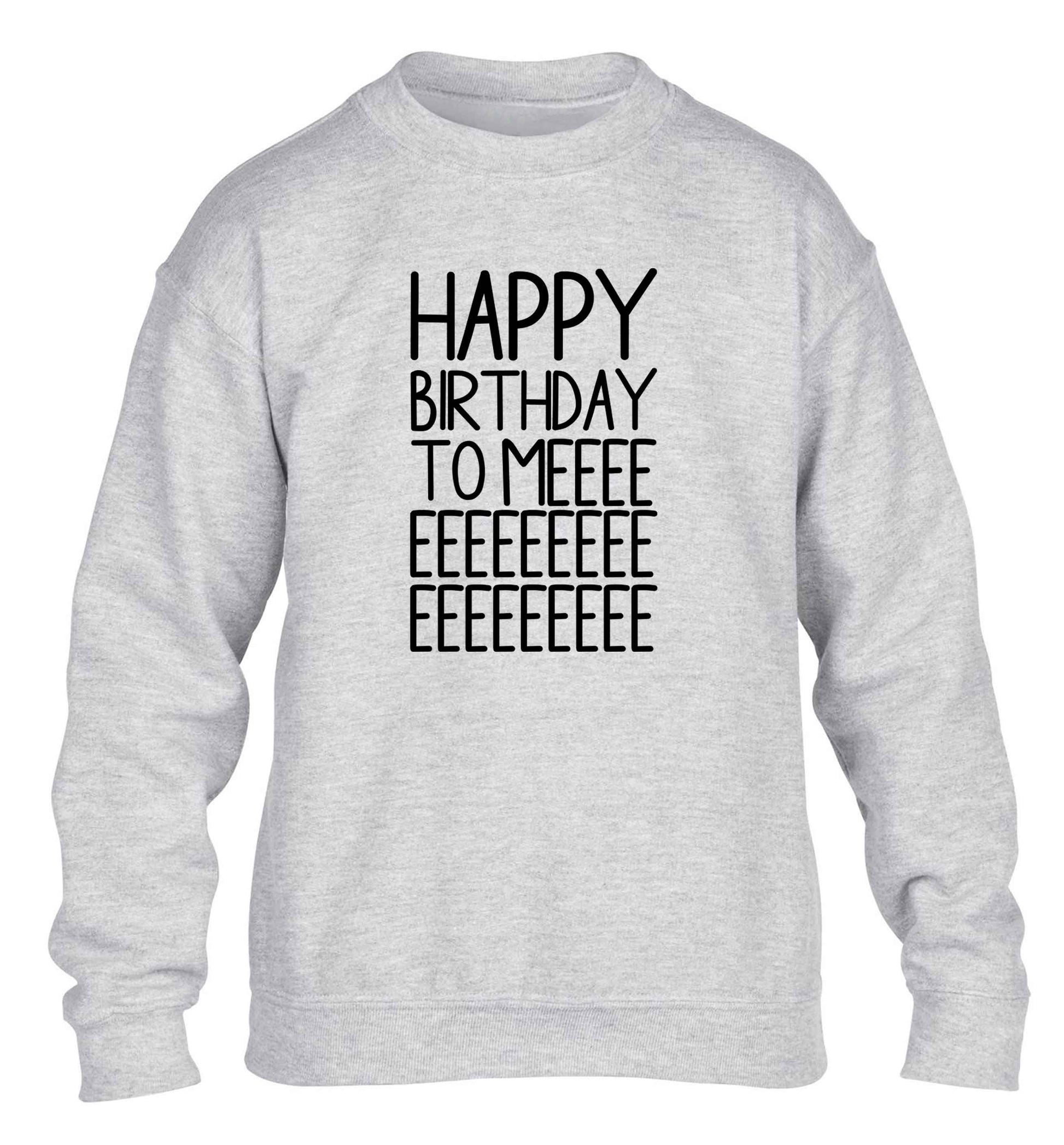 Happy birthday to me children's grey sweater 12-13 Years